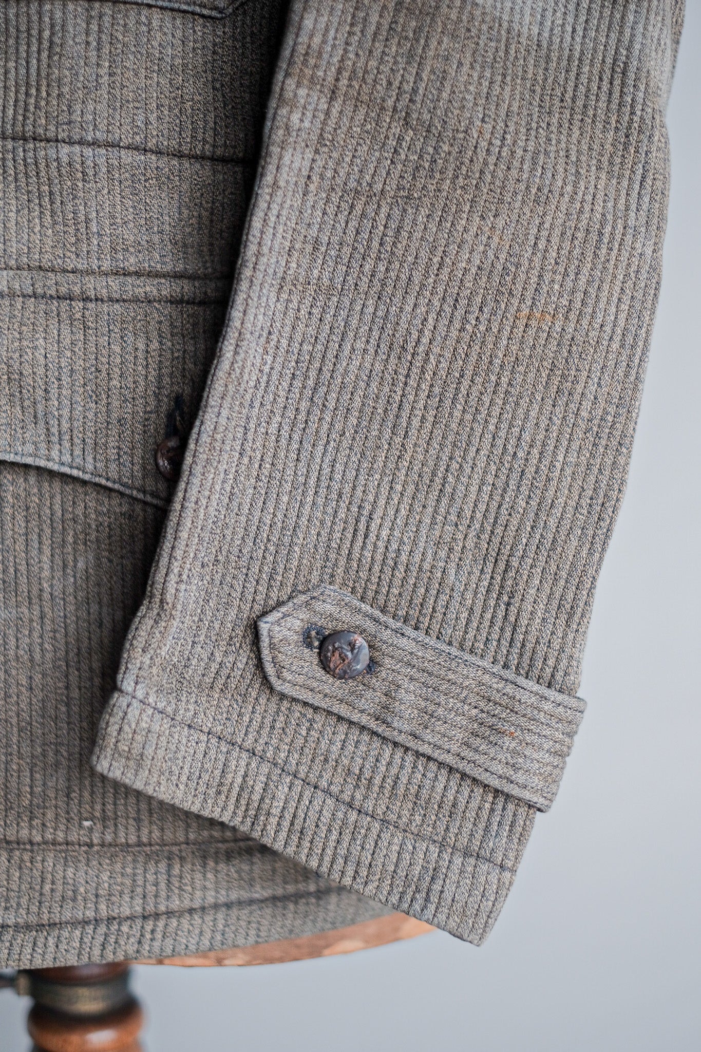 ［~40's］French Vintage Brown Salt & Pepper Cotton Pique Hunting Jacket