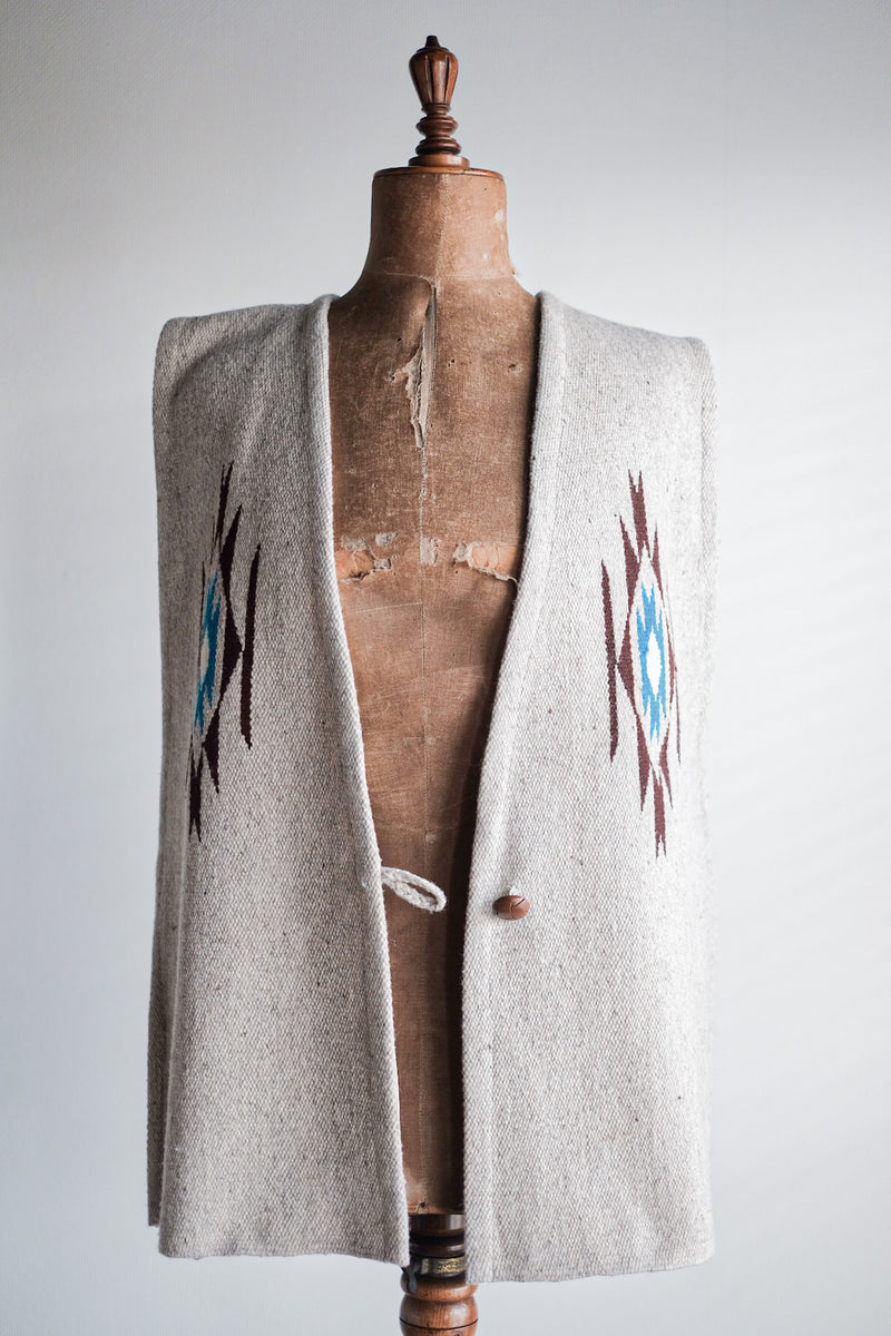 [~ 40's] เสื้อกั๊กผ้าขนสัตว์ Chimayo ของ Ortega Vintage
