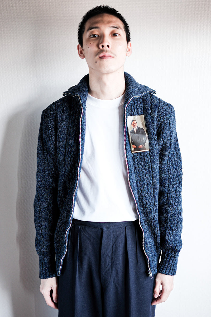 60's】French Vintage Full Zip Wool Cardigan 