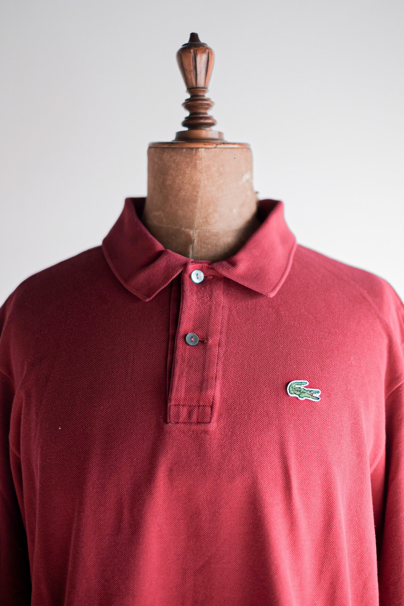 [~ 80's] Chemise Lacoste L/S Polo Shirt Size.6 "Burgundy"