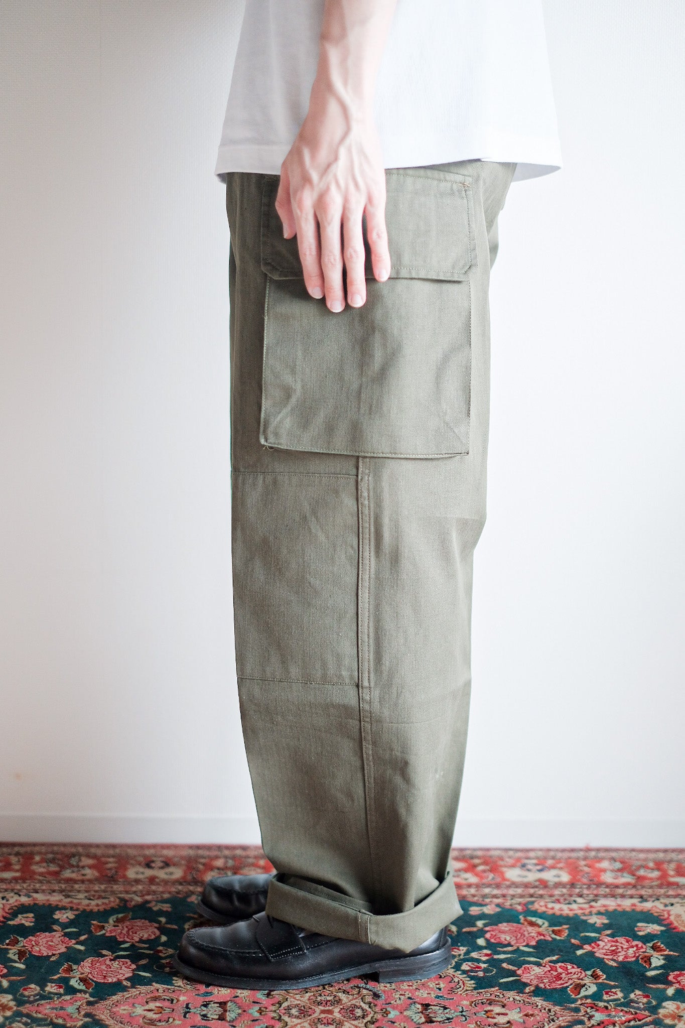 [~ 60's] French Army M47 Field Trousers Size.33 "Dead Stock"