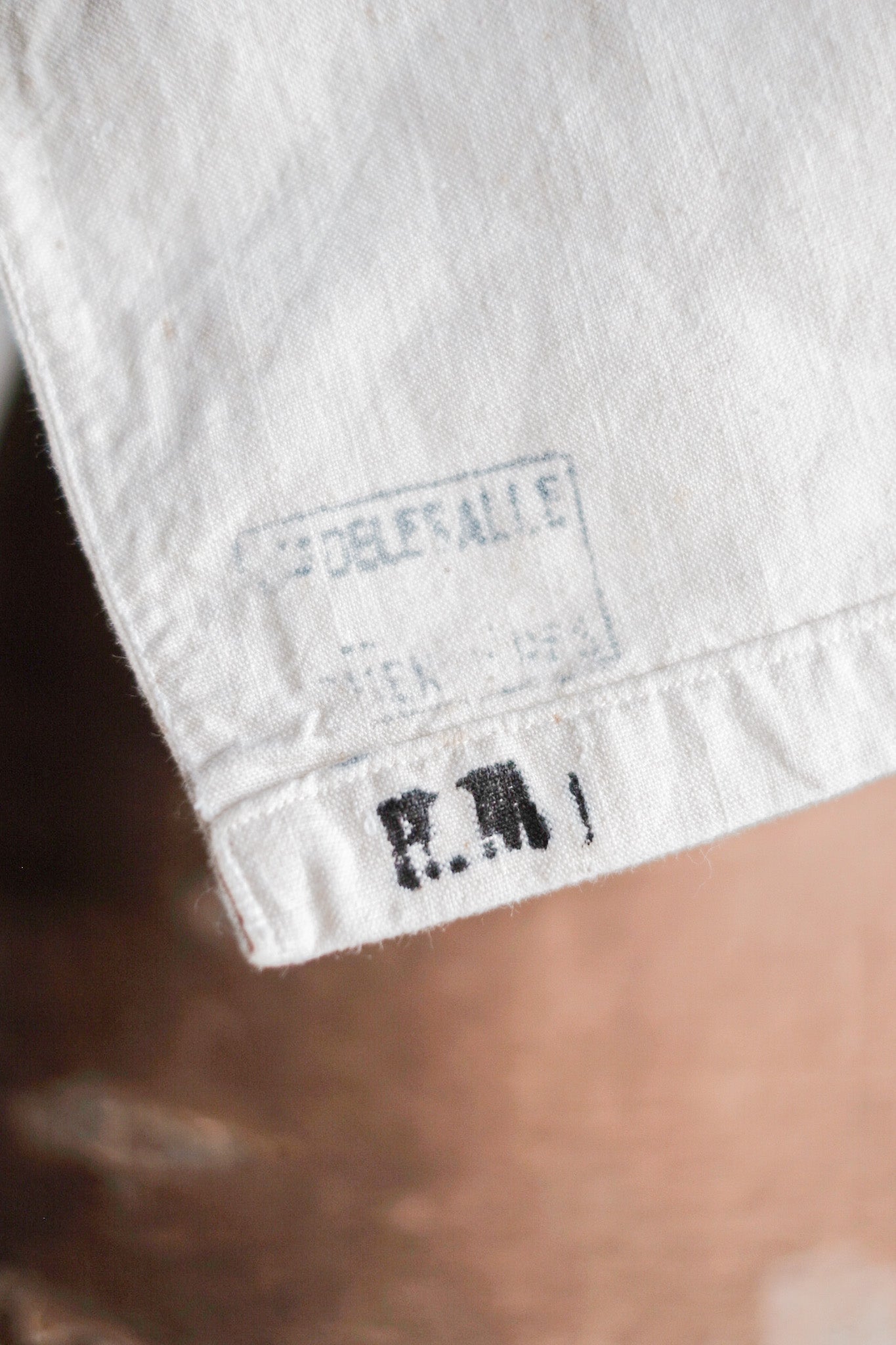 ［~50's］French Army Linen Jacket Hospital Military "Dead Stock"