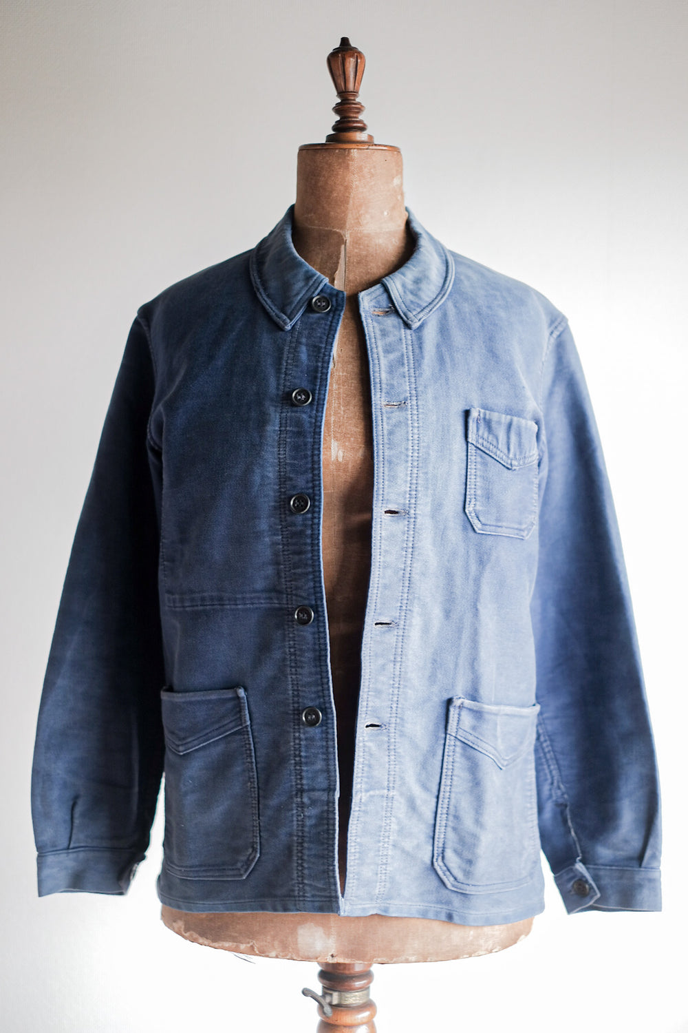 【~40's】French Vintage Blue Moleskin Work Jacket