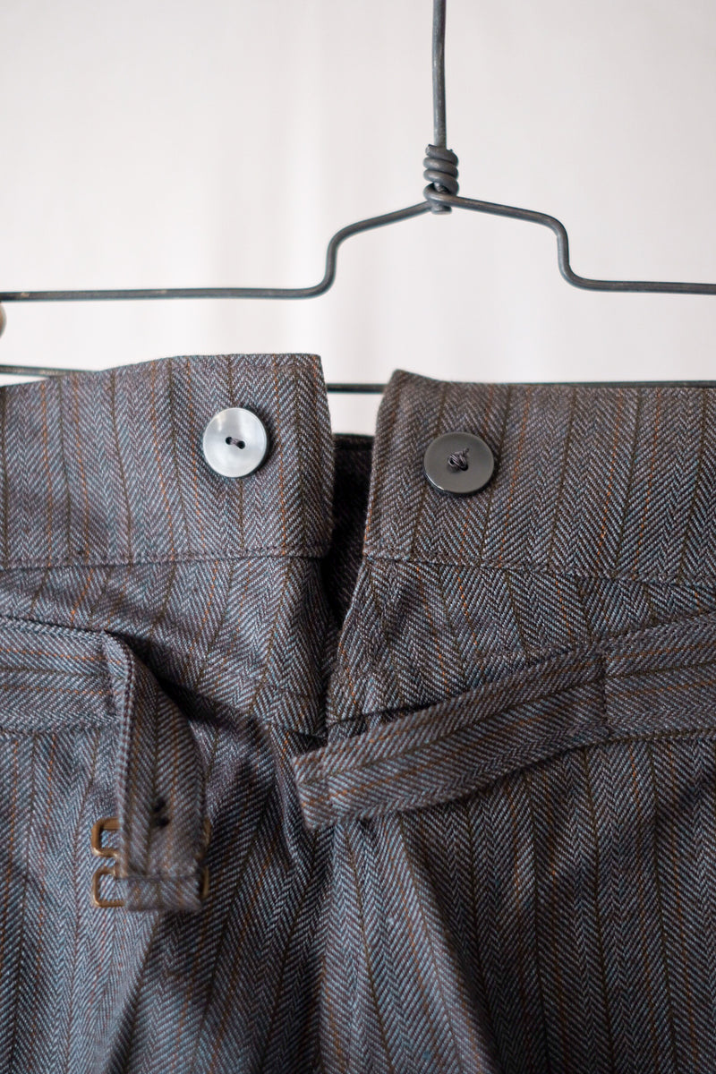 【~50's】French Vintage Cotton Striped HBT Work Pant "Dead Stock"