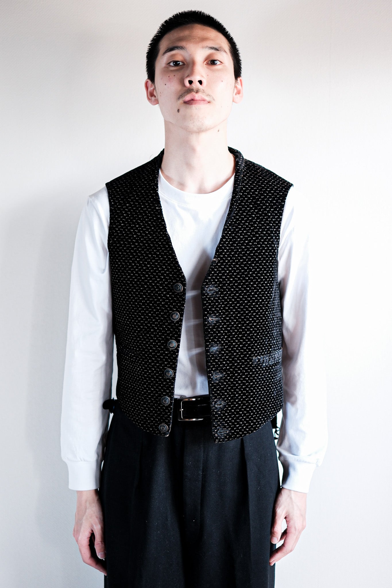 ［Late 19th C］French Antique Black Velvet Gilet