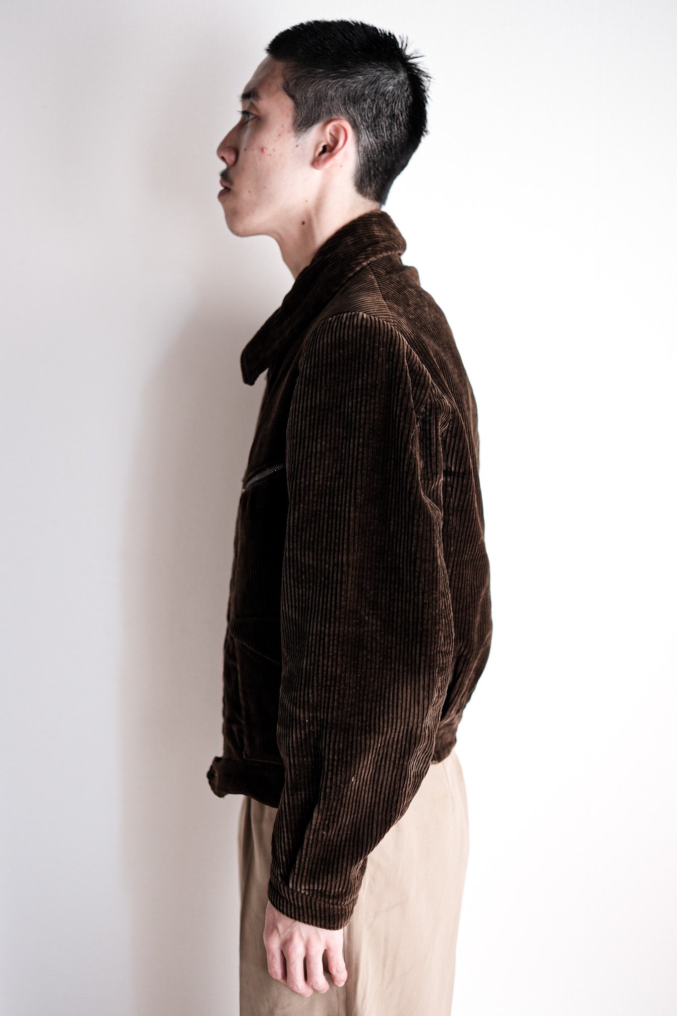 【~30's】French Vintage Brown Heavy Corduroy Hartmann Style Jacket