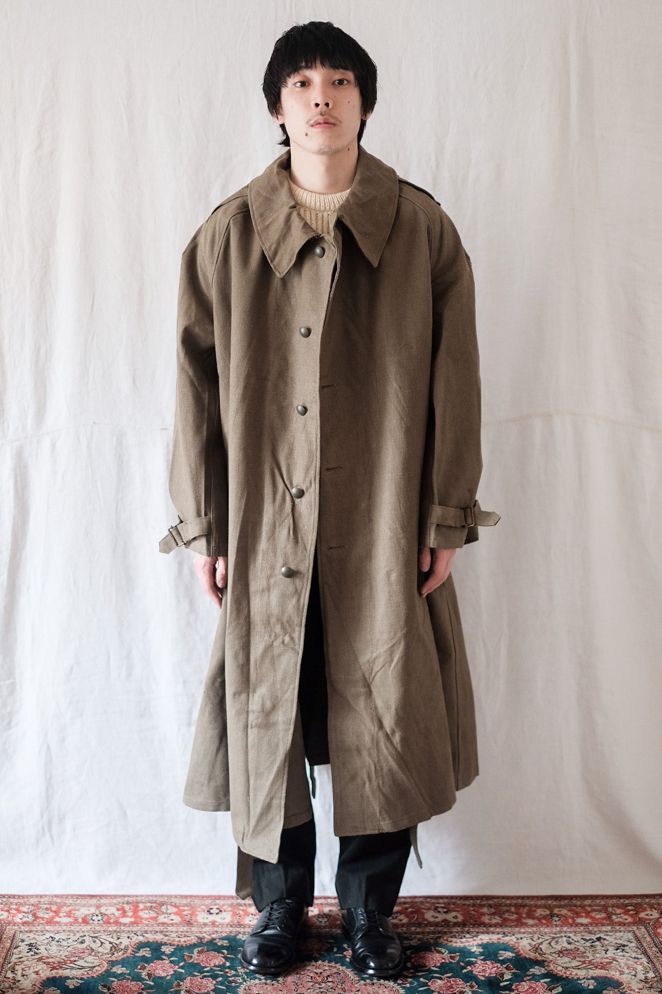 【~50's】French Army M35 Motorcycle Coat Size.2 "Dead Stock"