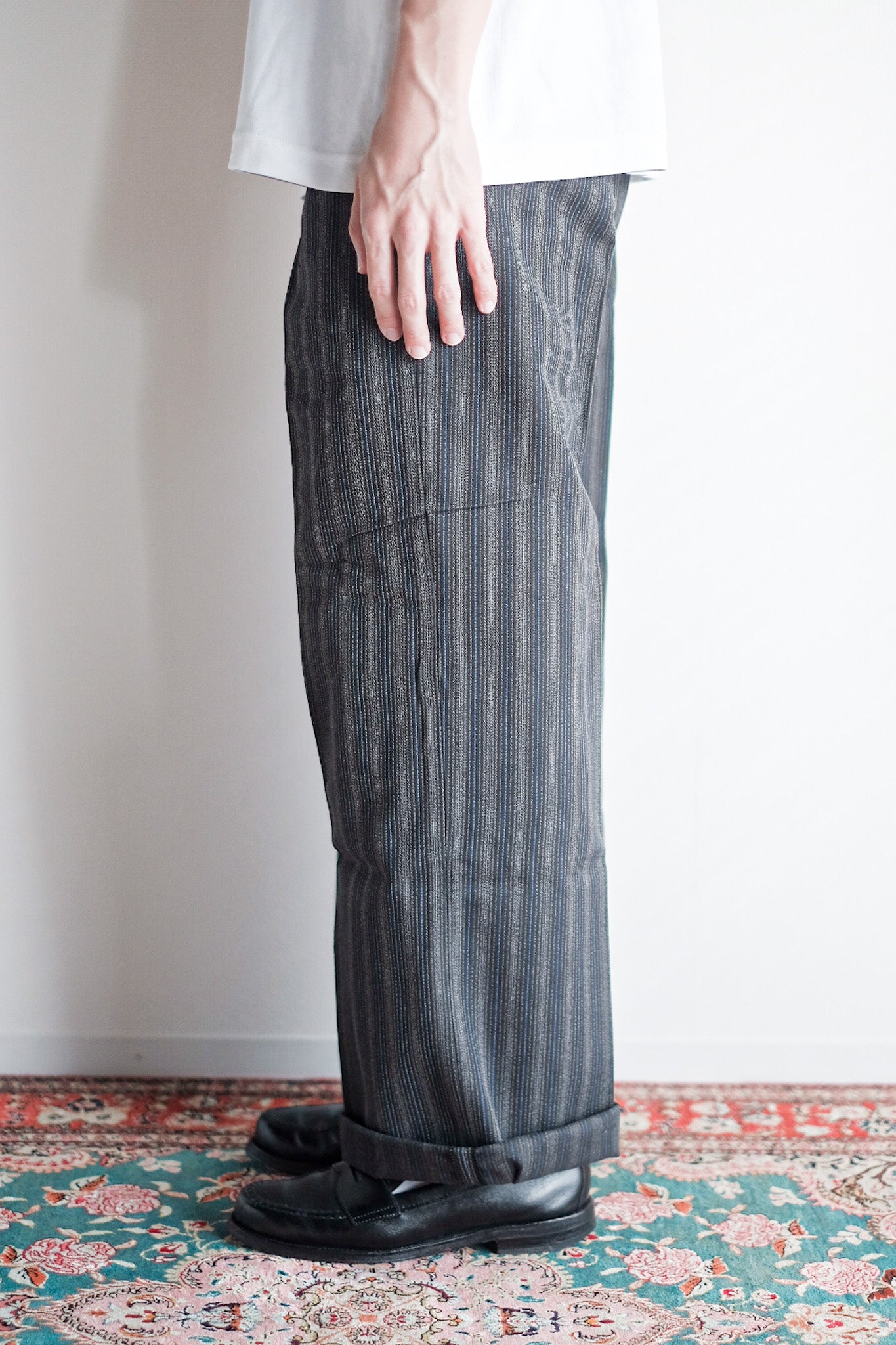 【~40's】French Vintage Cotton Striped Work Pants "Dead Stock"