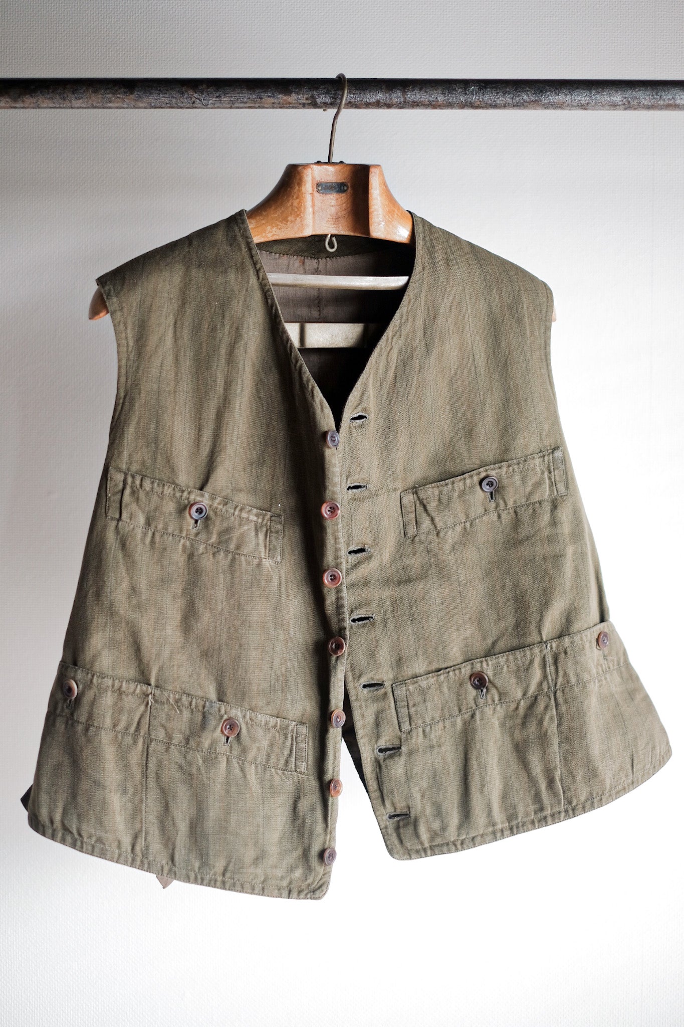 ［~20's］French Vintage Moss Green Hunting Gilet & Jodhpurs "Au Louvre"