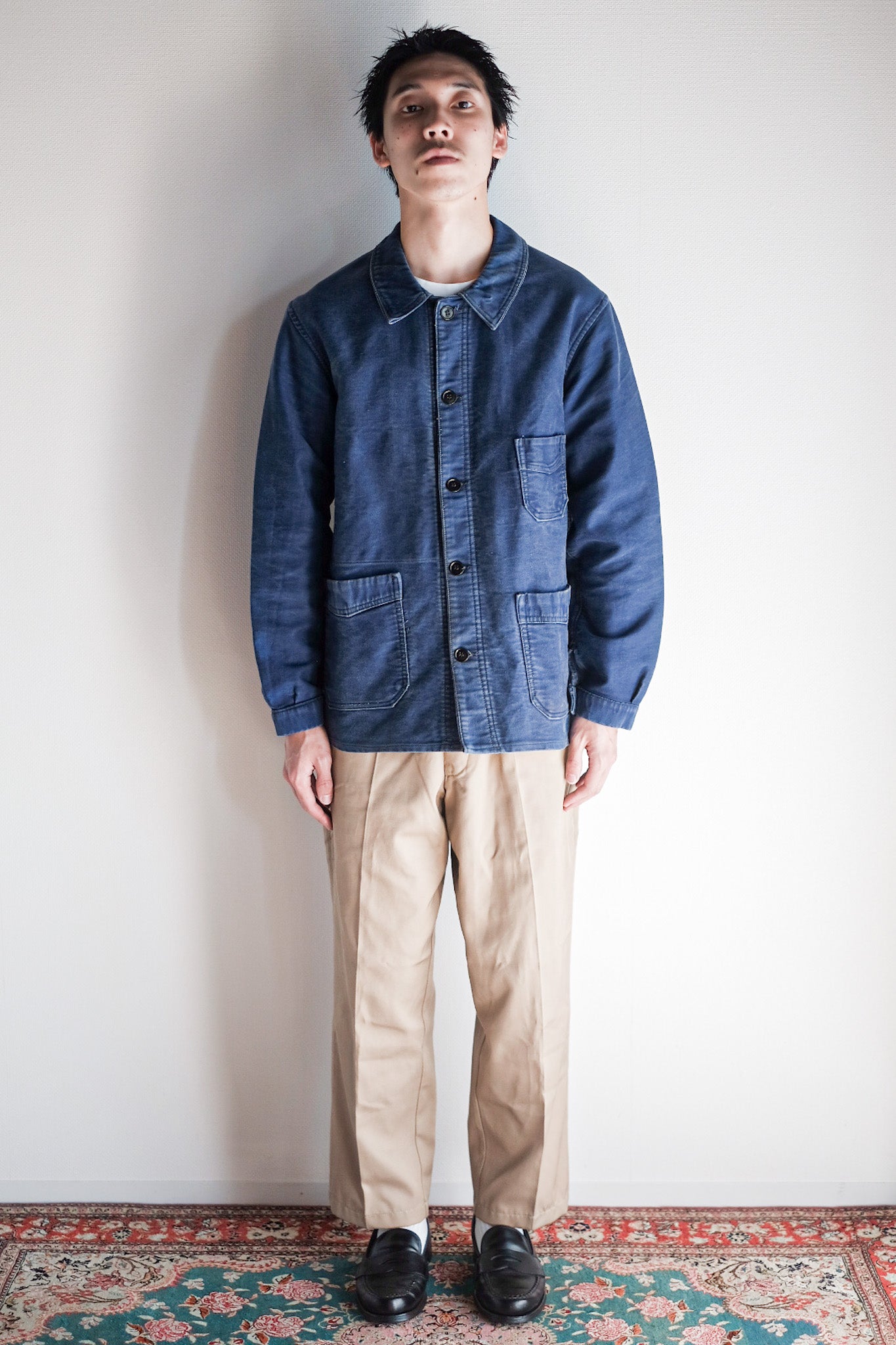 ［~40's］French Vintage Blue Moleskin Work Jacket