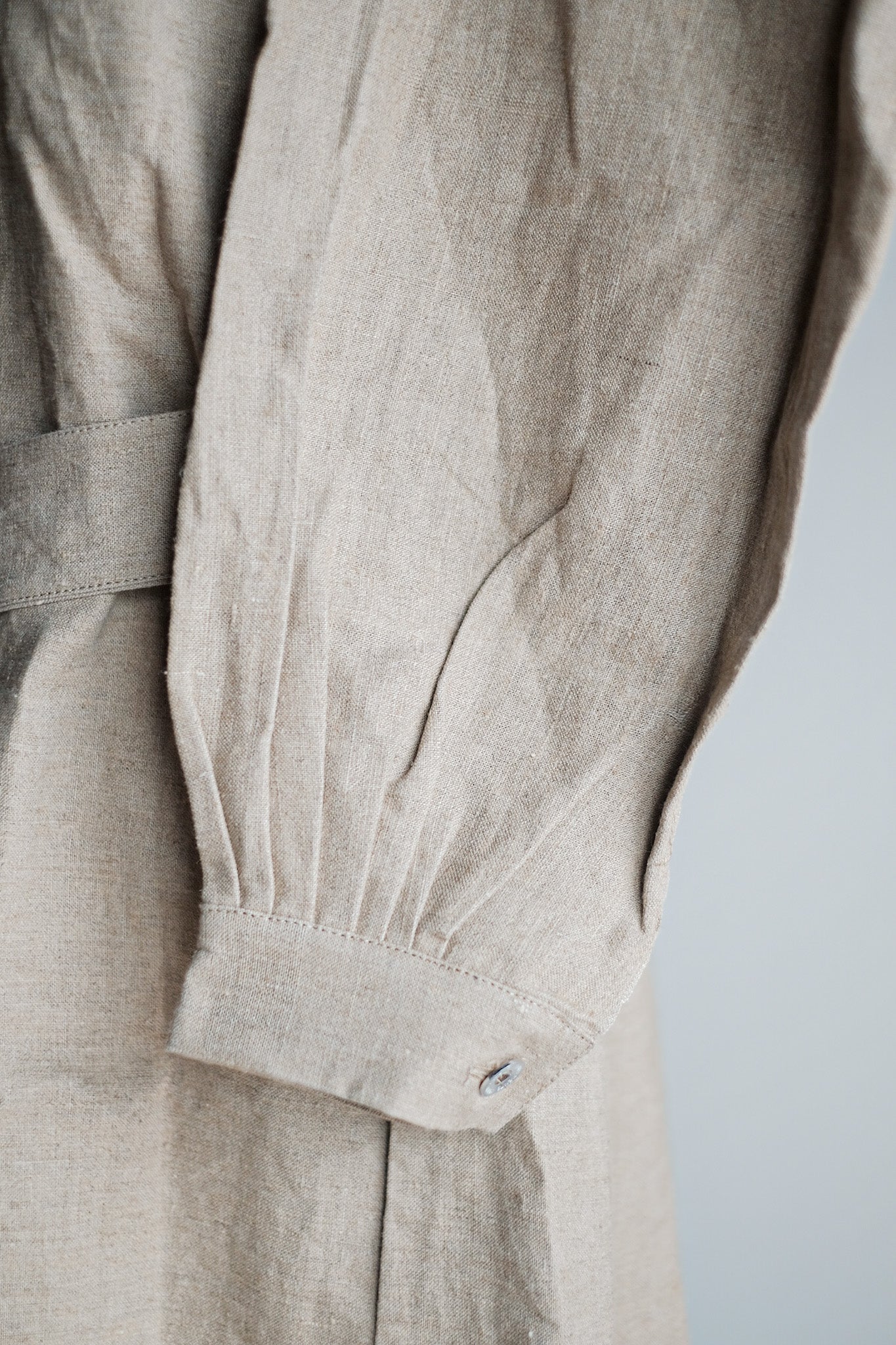 ［~50's］French Army Bourgeron Linen Smock Hospital Military "Dead Stock"