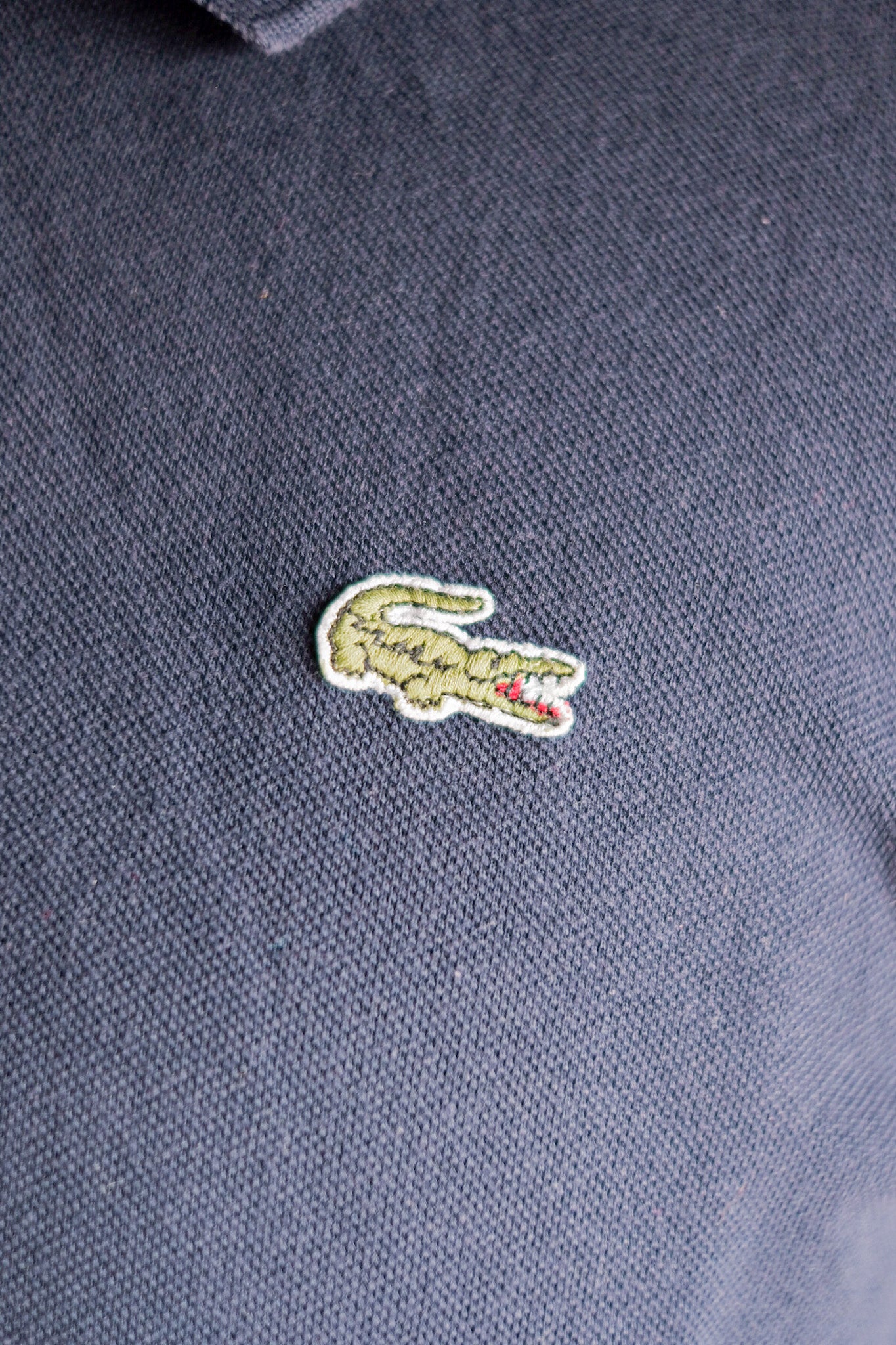 [~ 80's] Chemise Lacoste L/S Polo Shirt Size.5 "Navy"