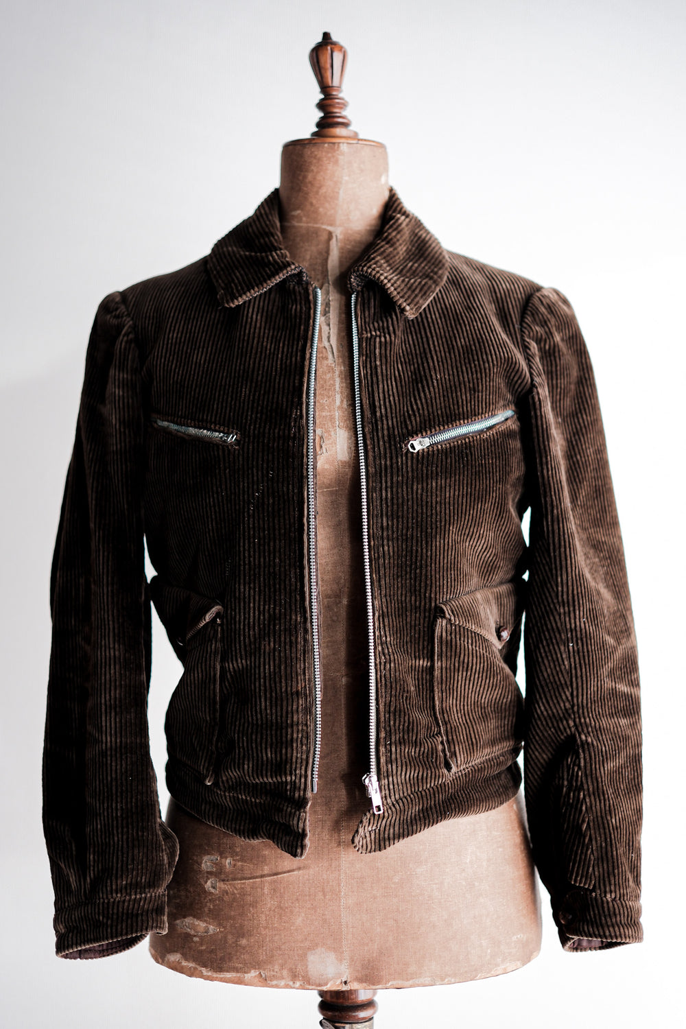 【~30's】French Vintage Brown Heavy Corduroy Hartmann Style Jacket