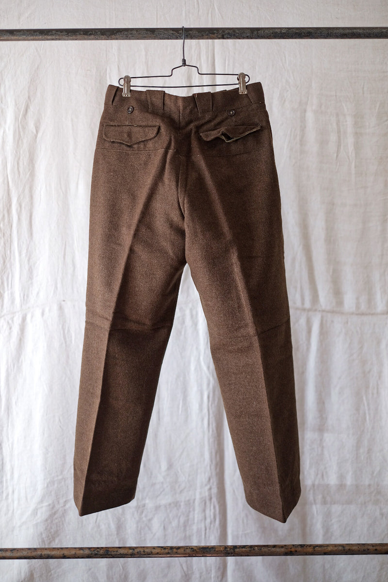 [~ 50's] กางเกงผ้าขนสัตว์สีน้ำตาลกองทัพบกฝรั่งเศส