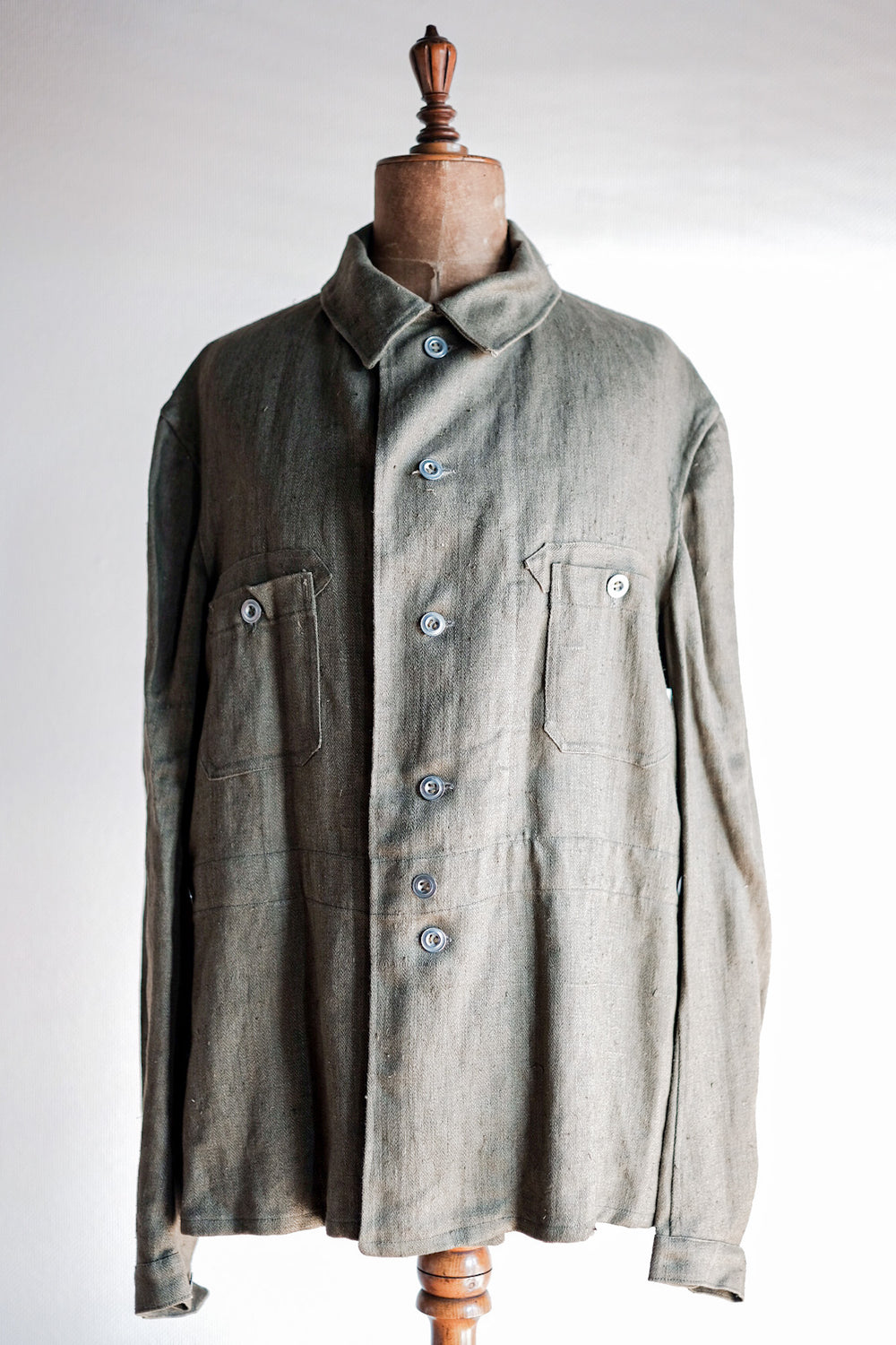 【~30's】German Air Force Green Linen HBT Jacket "Luftwaffe" "Dead Stock"