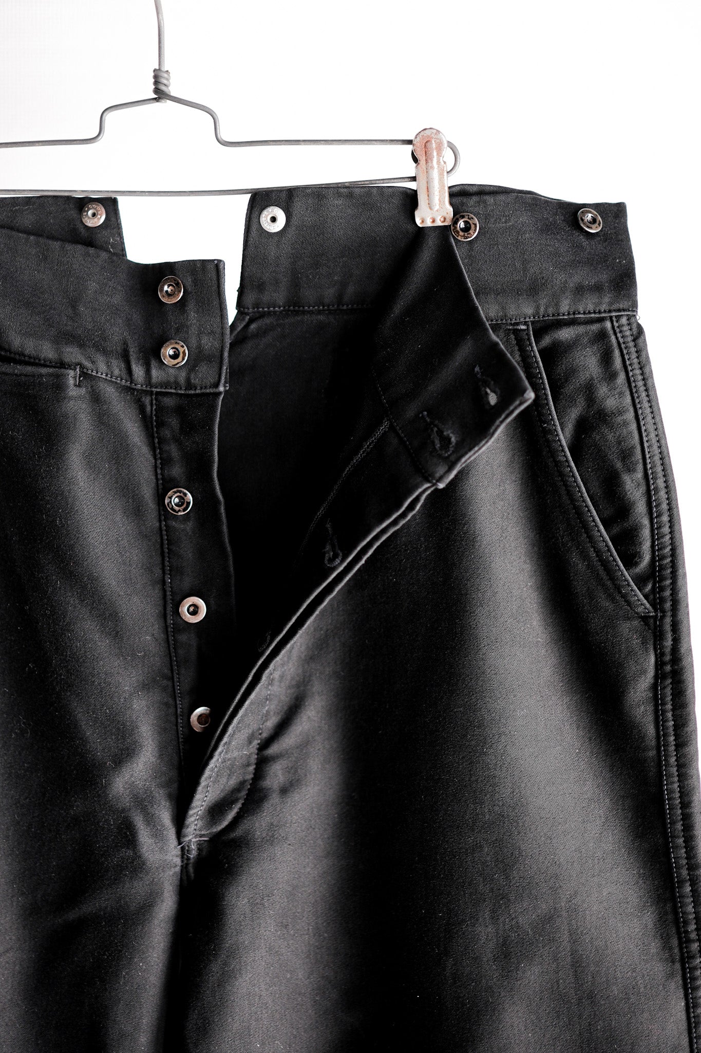 ［~50's］French Vintage Black Moleskin Work Pants "Adolphe Lafont"