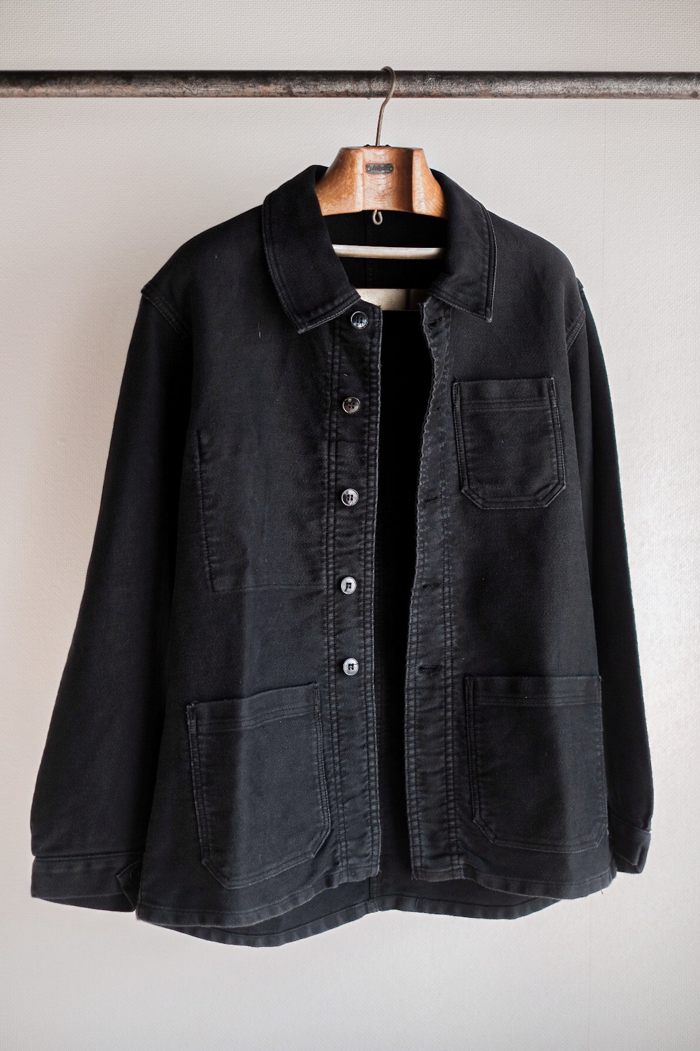 ［~50's］French Vintage Black Moleskin Work Jacket