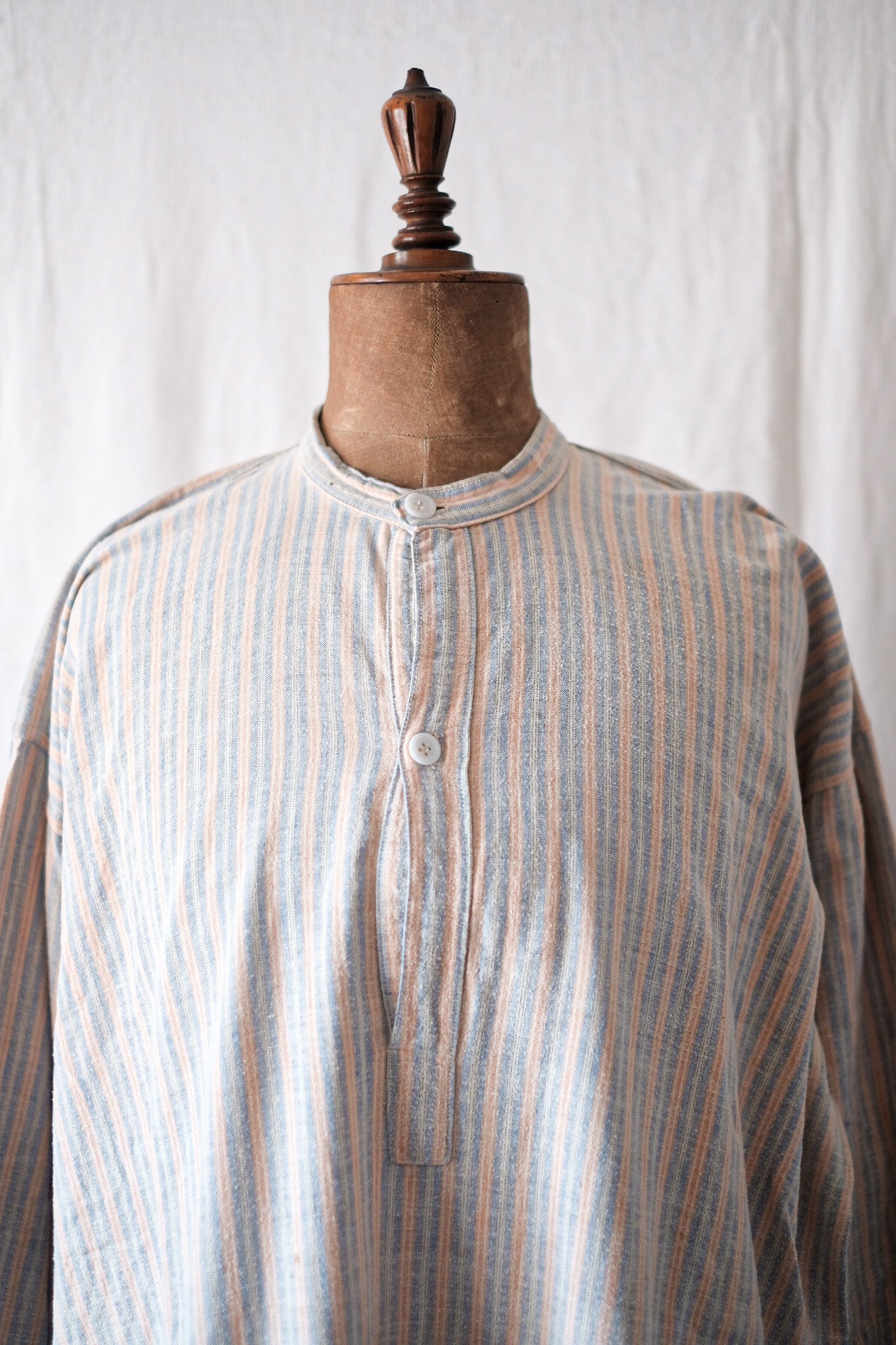 【~40's】French Vintage Flannel Grandpa Shirt