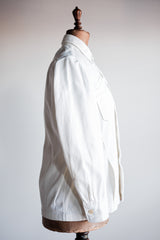 【~30's】French Vintage White Cotton Twill Colonial Jacket
