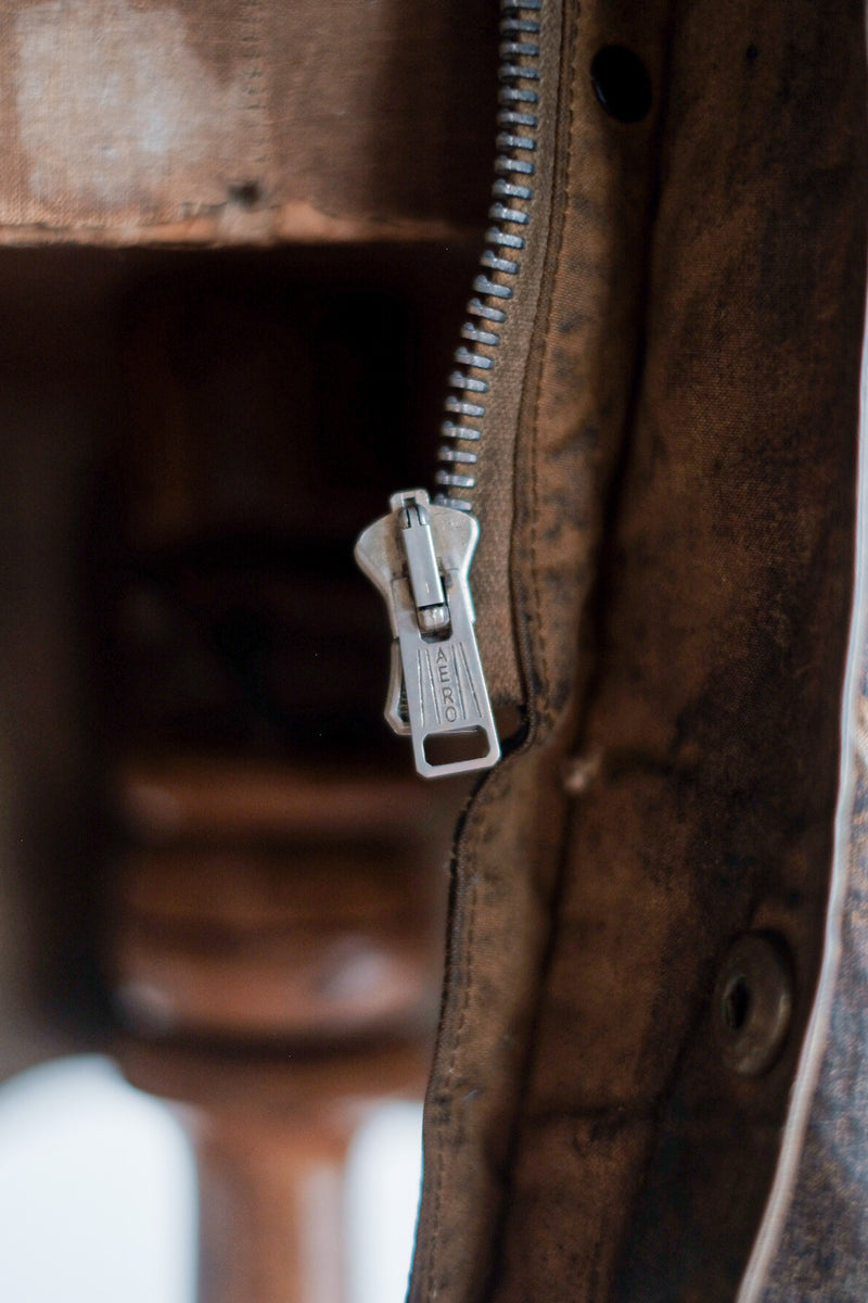 [~ 40's] Vintage Barbour "Solway Zipper" สีขาว