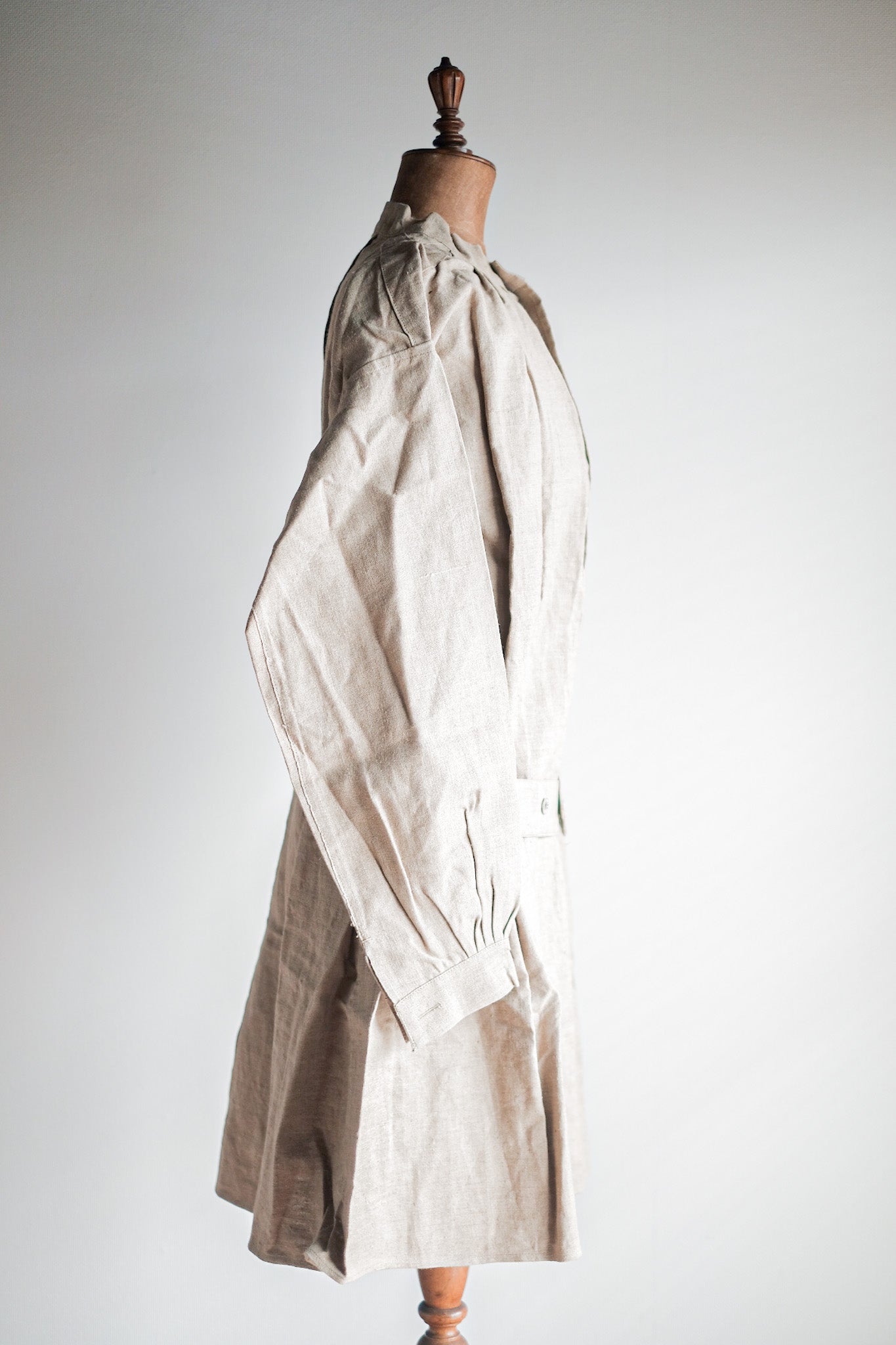 ［~50's］French Army Bourgeron Linen Smock Hospital Military "Dead Stock"