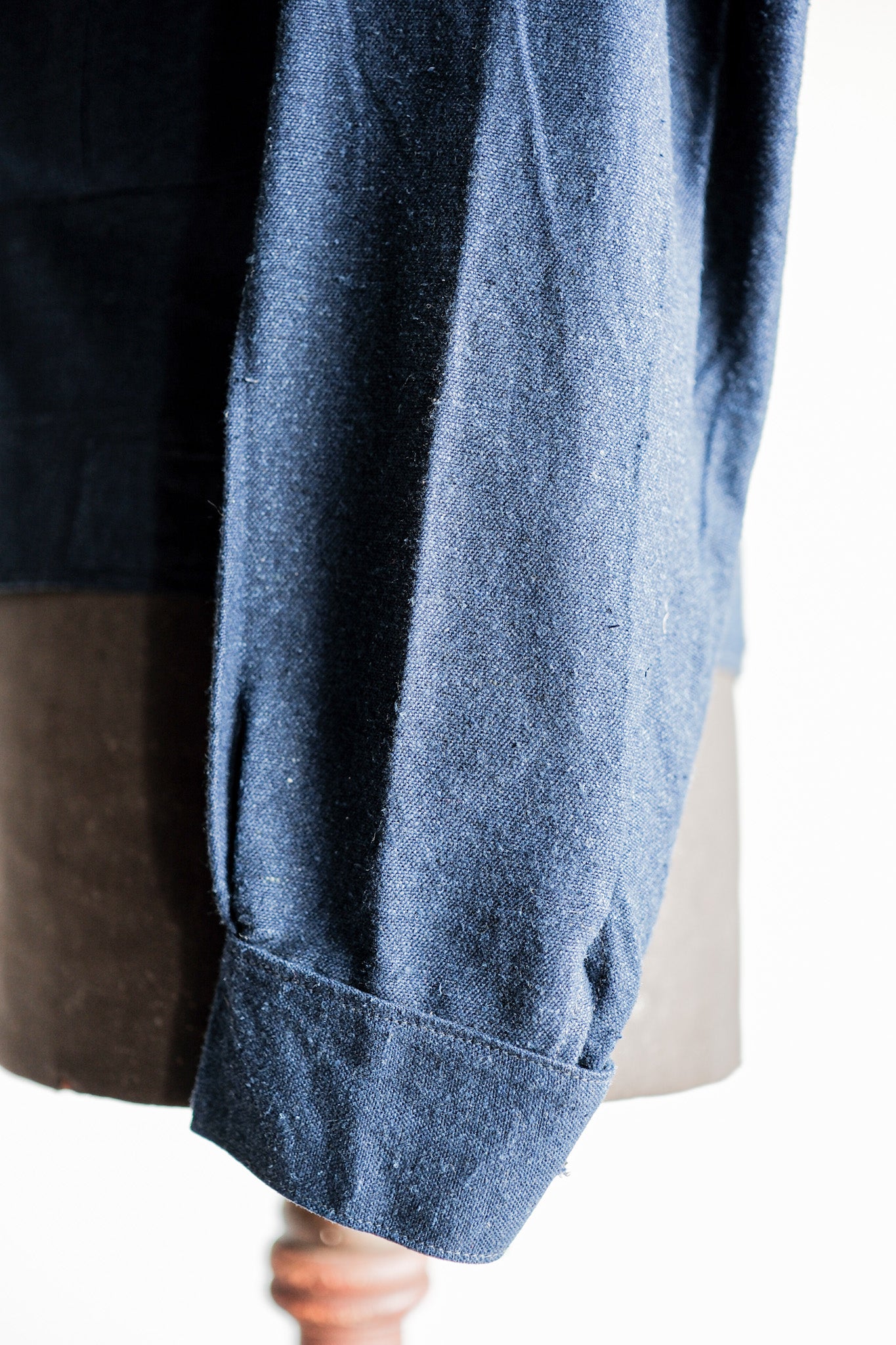 【~40’s】French Vintage Indigo Hemp Linen Cyclist Jacket