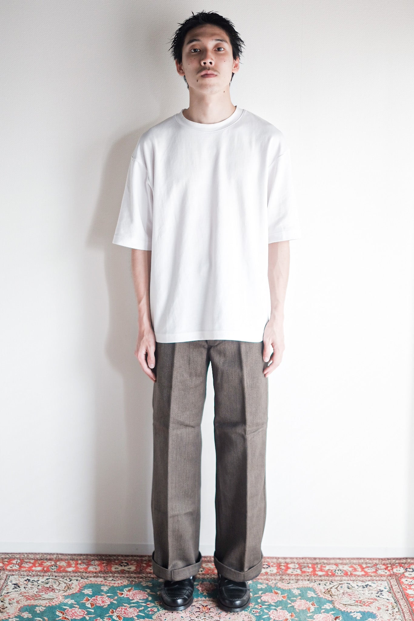 ［~40's］French Vintage Brown Salt & Pepper Cotton Pique Work Pants "Dead Stock"