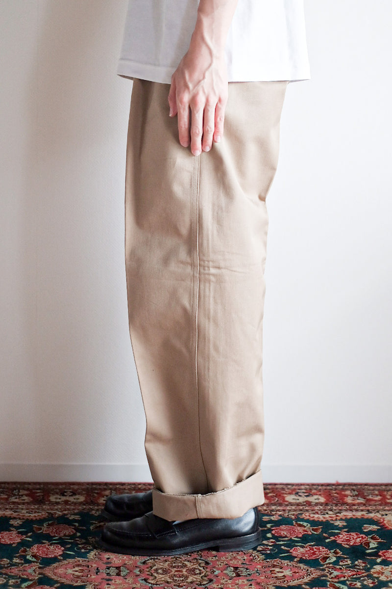 [~ 60's] กองทัพฝรั่งเศส M52 เสื้อกางเกงขนาดของ Chino ขนาด 80m "Dead Stock"