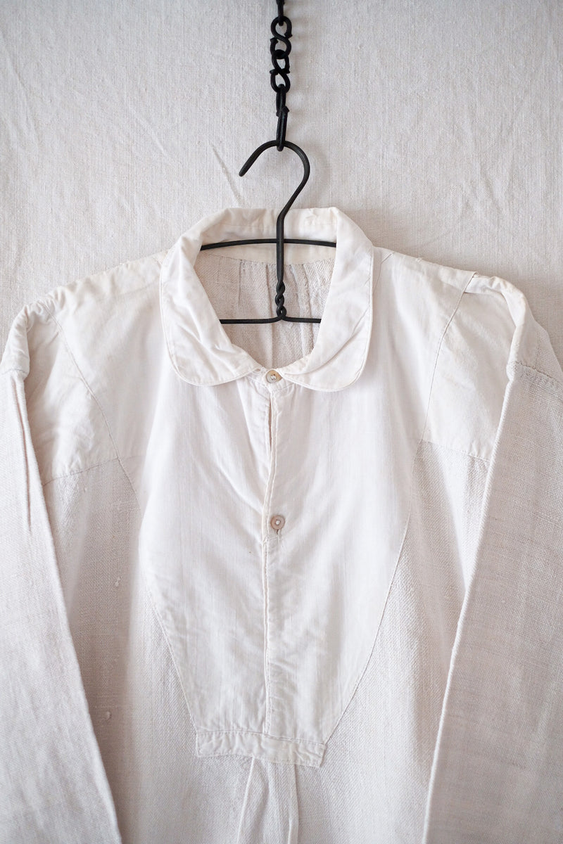 【Early 20th C】French Antique Linen Shirt