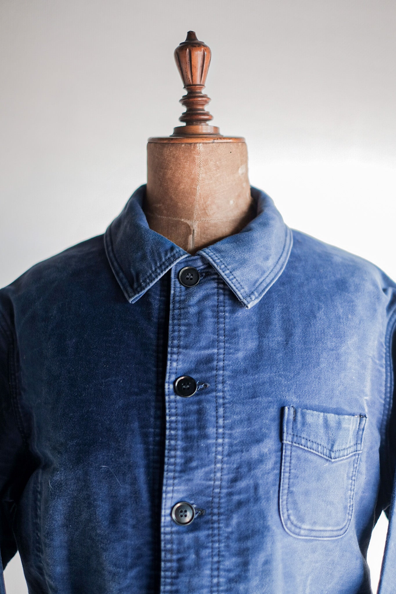 ［~50's］French Vintage Blue Moleskin Work Jacket "Le Mont St. Michel"
