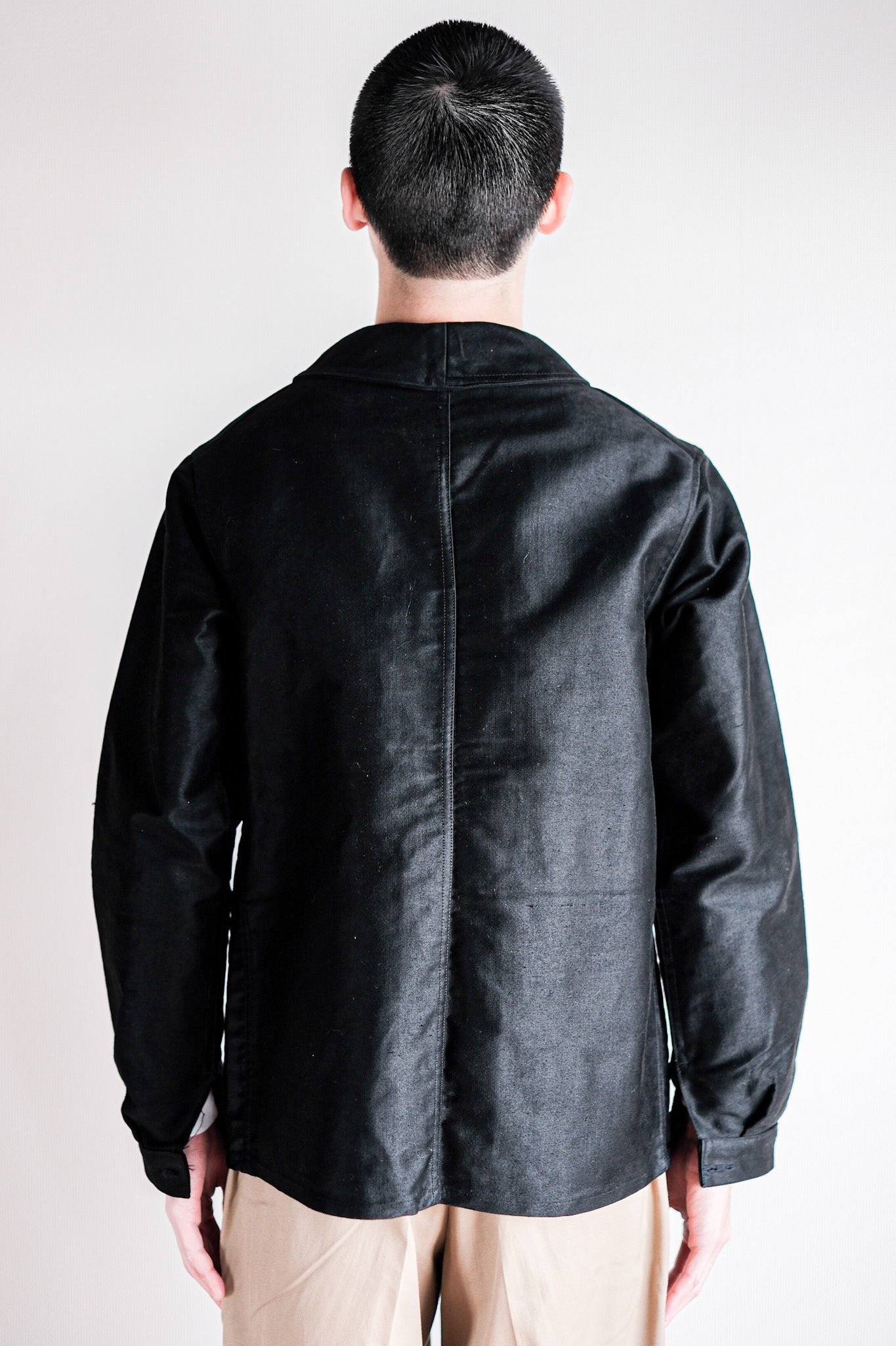 ［~50's］French Vintage Black Moleskin Work Jacket "Dead Stock"