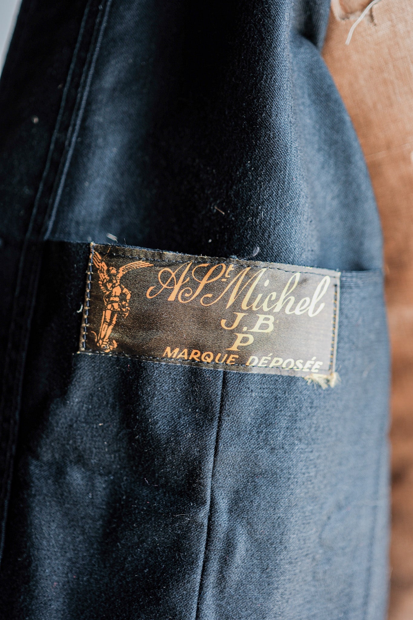 ［~50's］French Vintage Black Moleskin Work Jacket "Dead Stock"