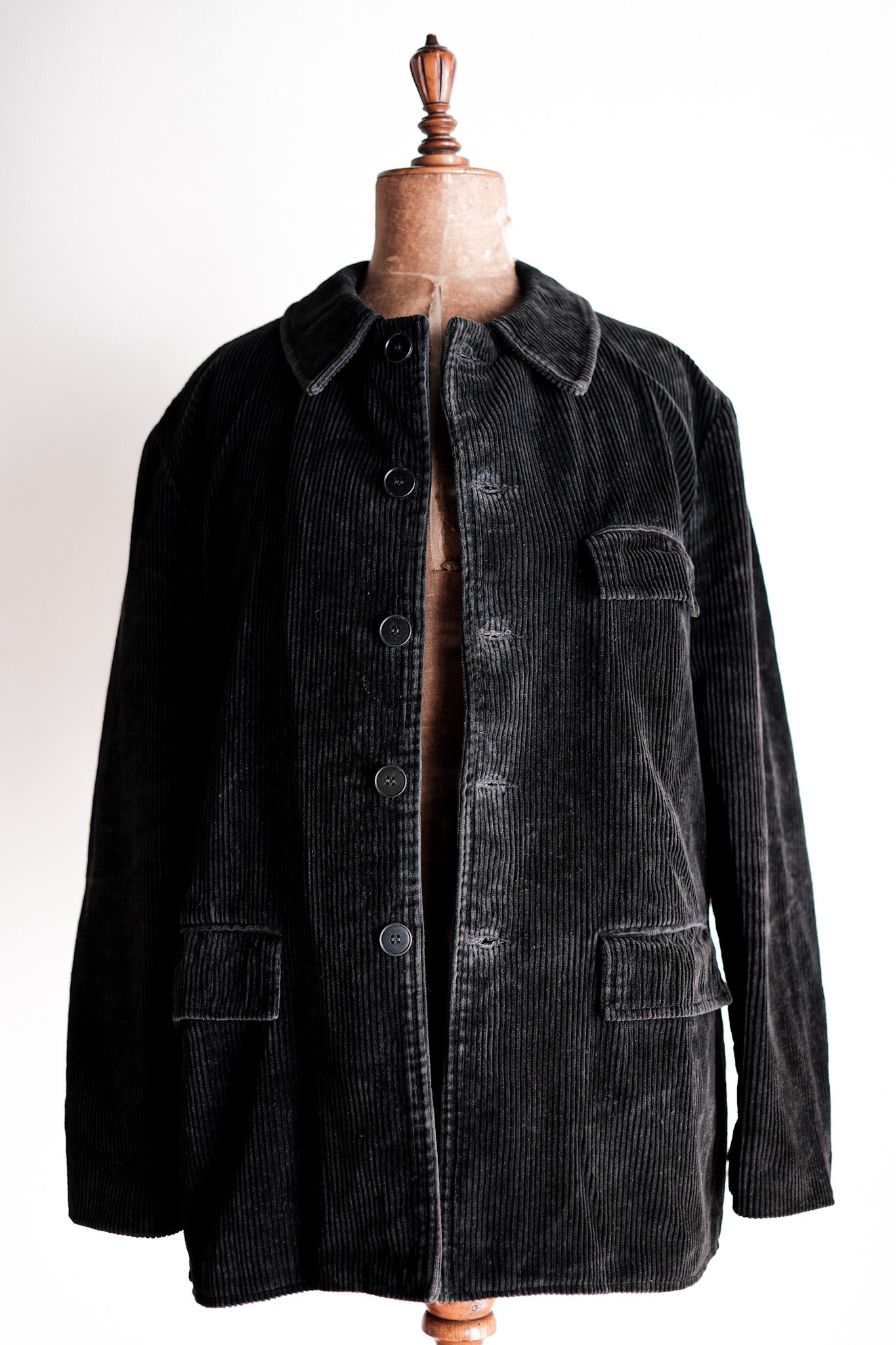 [~ 60 년대] 프랑스 빈티지 블랙 코듀로이 작업 재킷 "Adolphe Lafont"