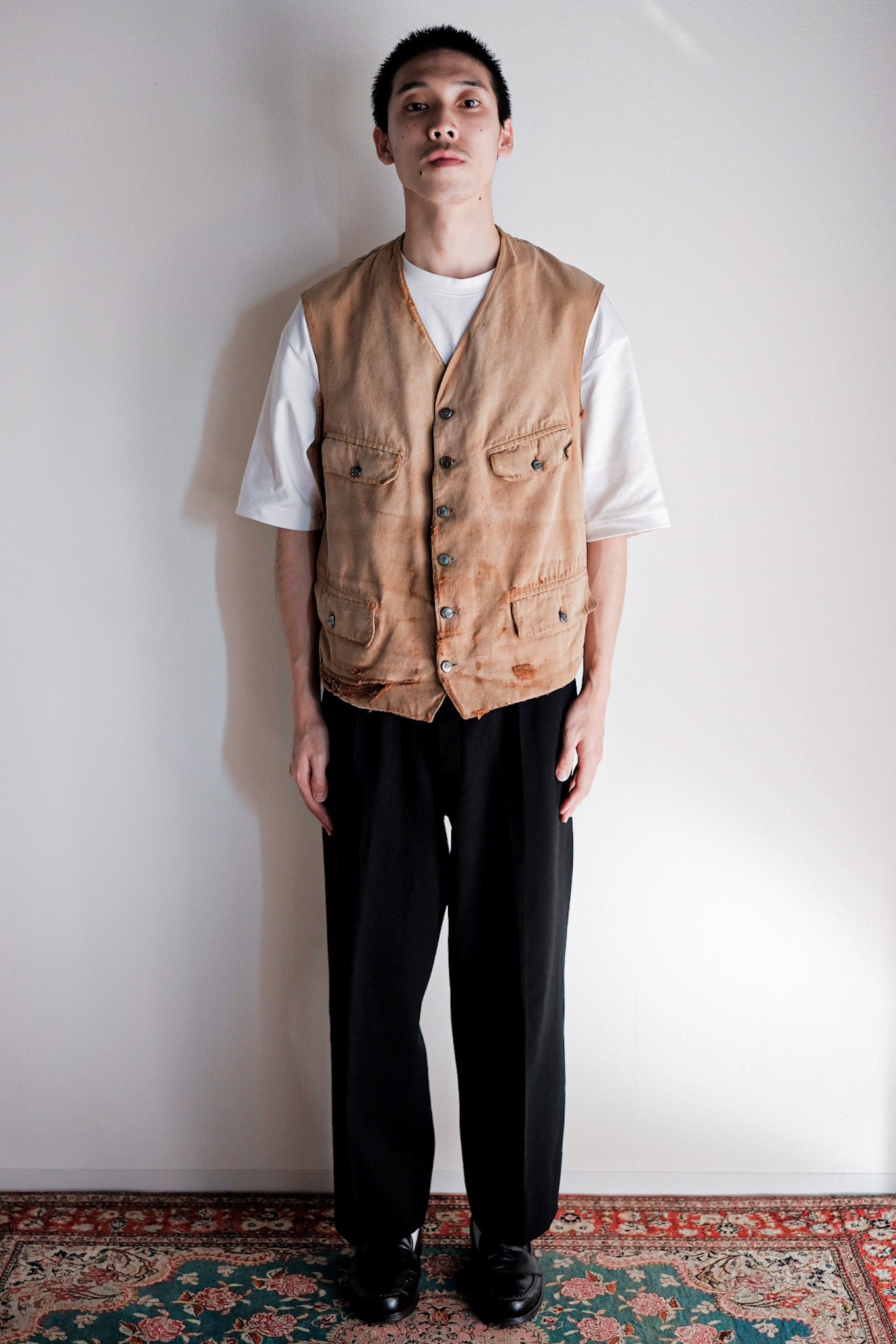【~30's】French Vintage Cotton Hunting Gilet