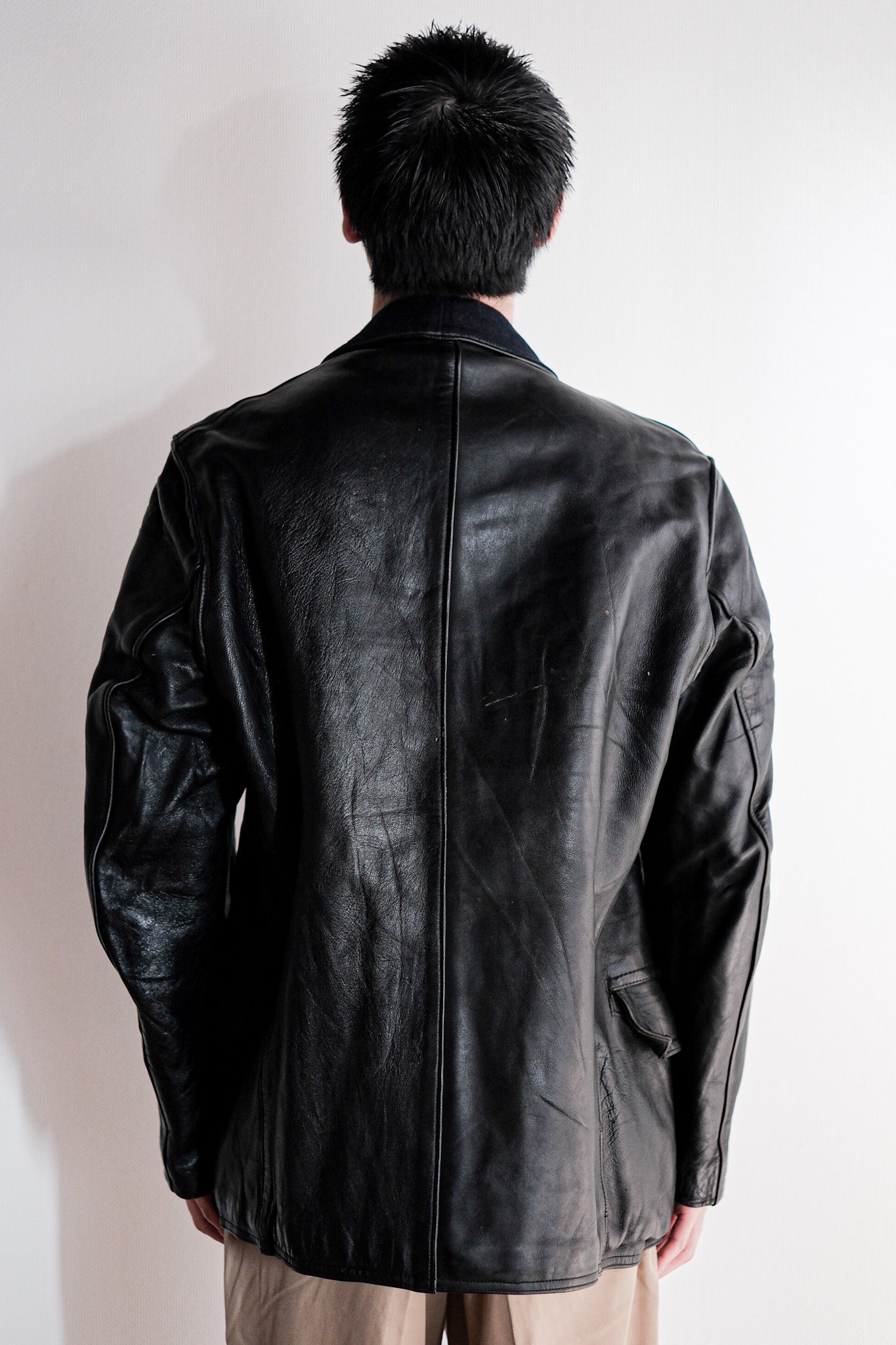 ［~50's］French Vintage Le Corbusier Leather Work Jacket "Wool Collar"
