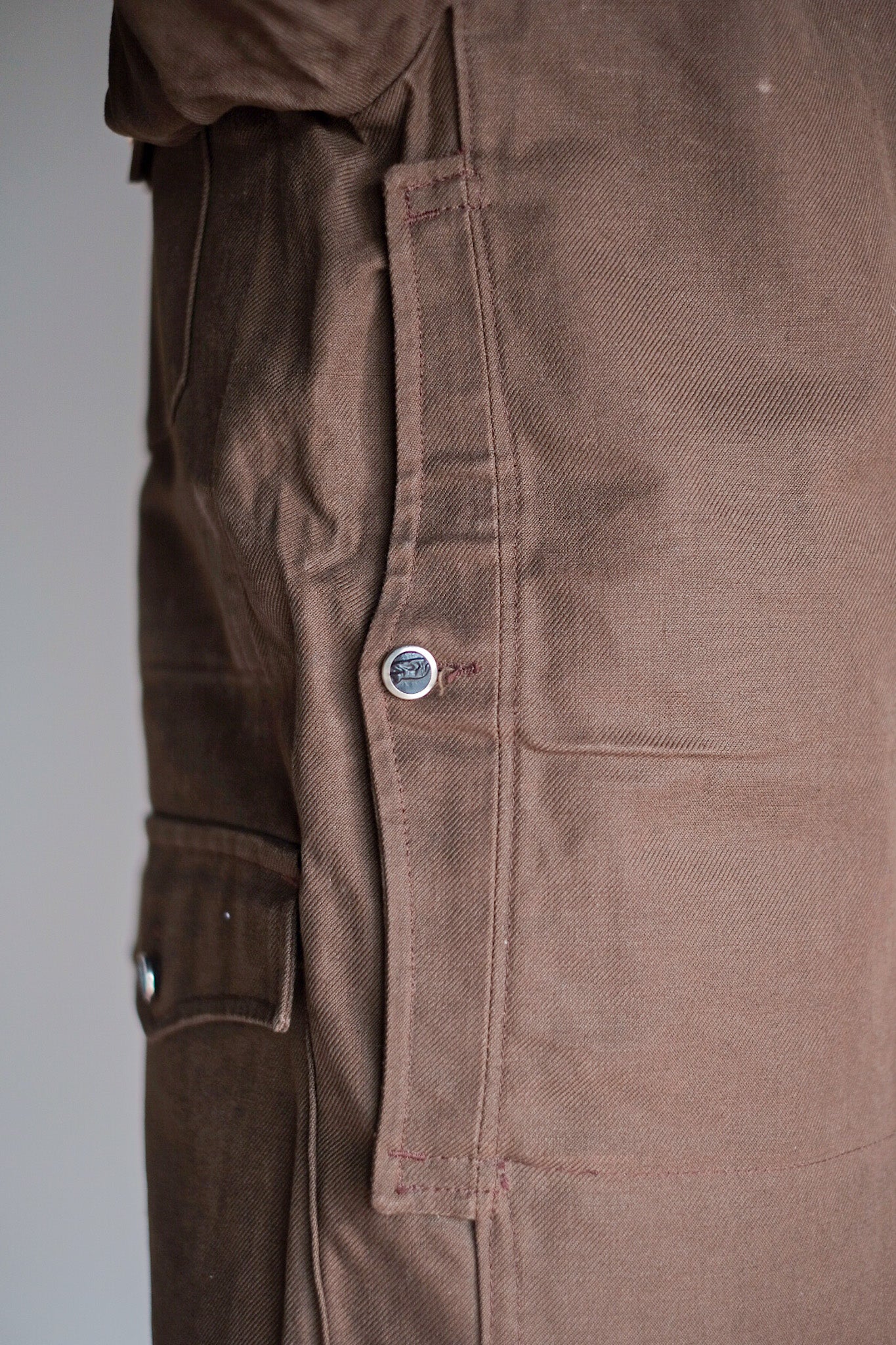 ［~40's］French Vintage Brown Cotton Twill Hunting Jacket "Dead Stock"