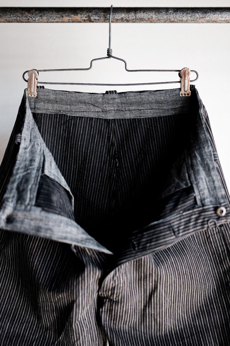 【~40's】French Vintage Cotton Striped Work Pants