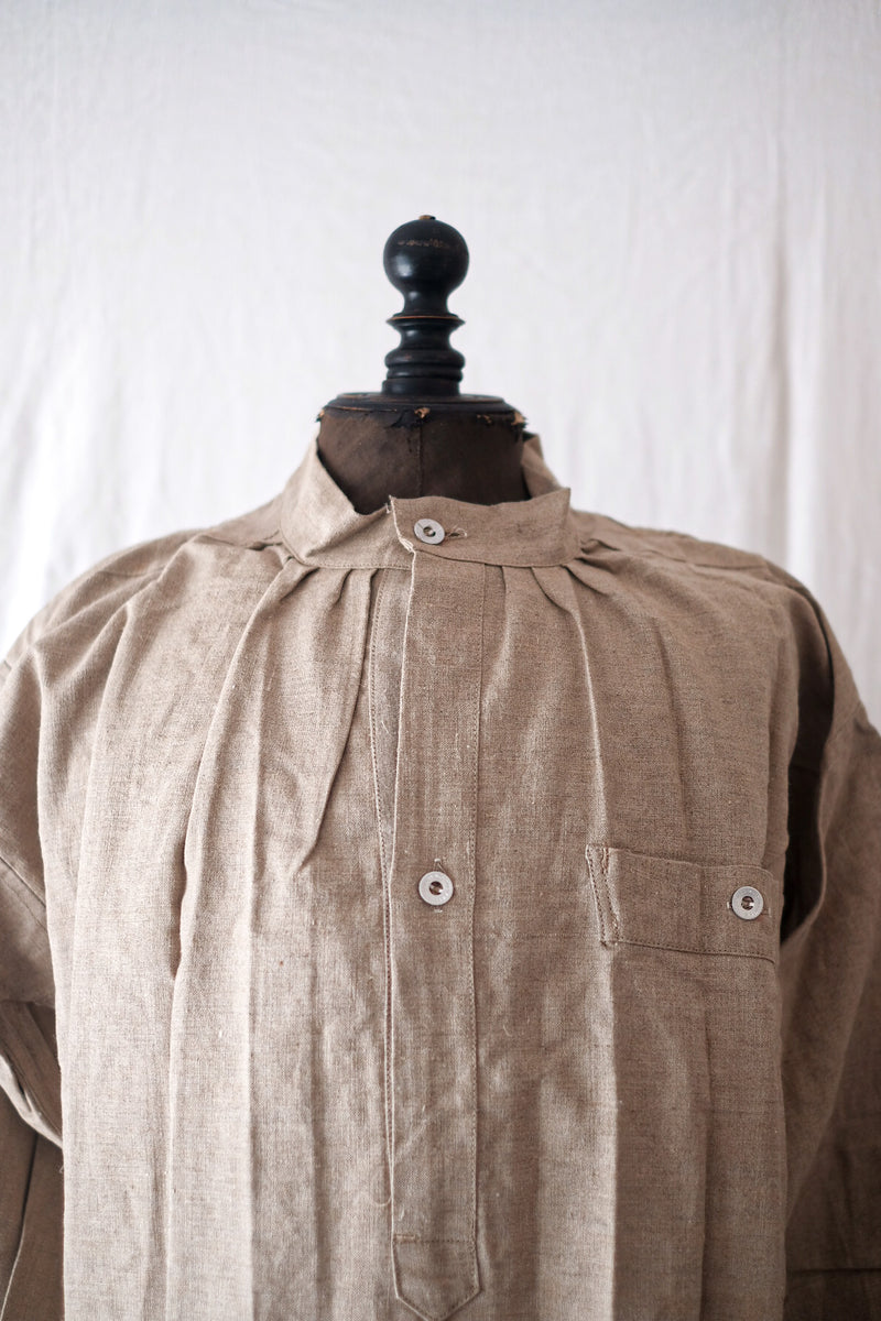 【~20's】French Army Bourgeron Linen Smock Hospital Military "Dead Stock"