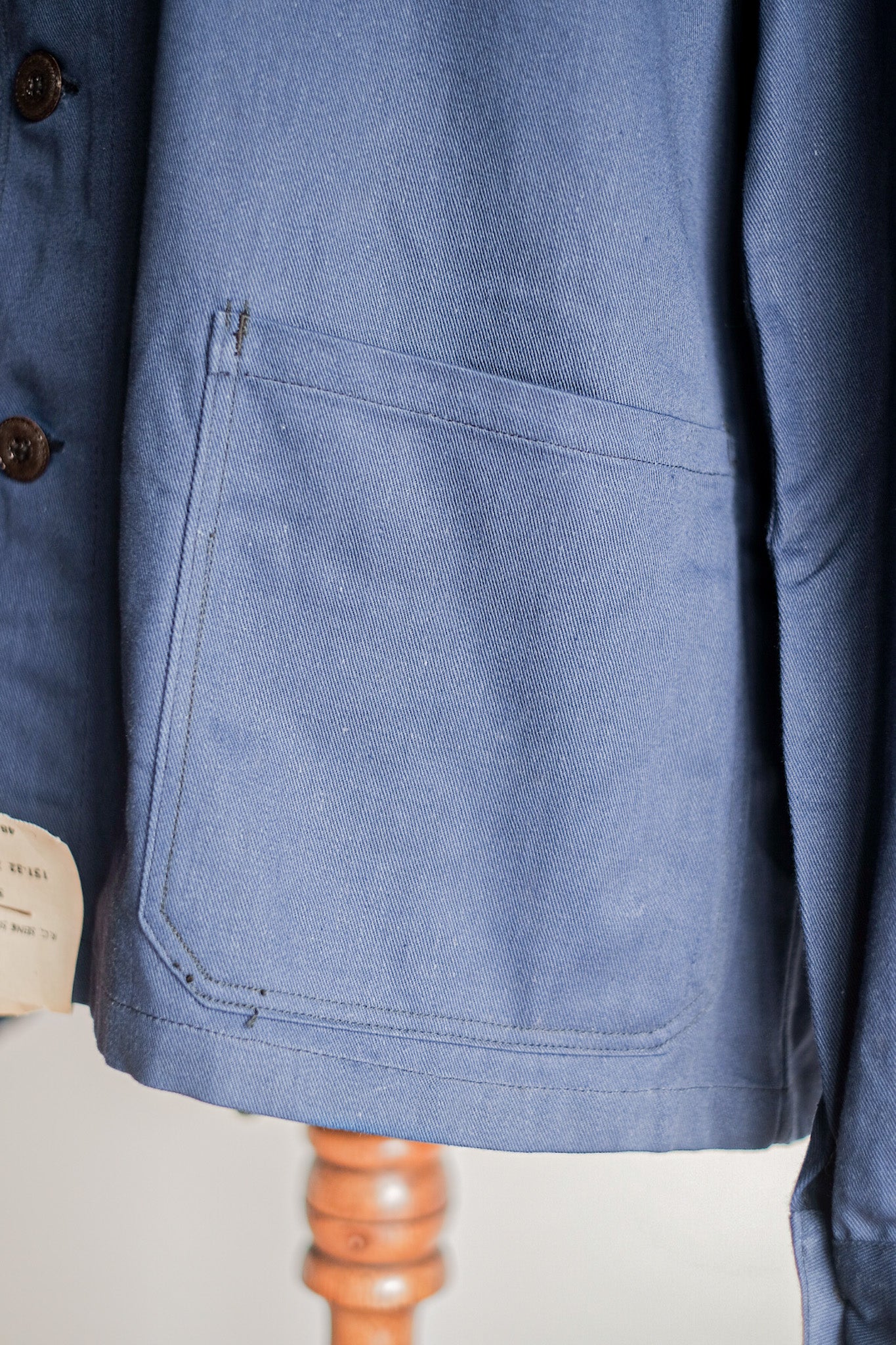 【~50's】French Vintage Blue Cotton Twill Work Jacket "Dead Stock"