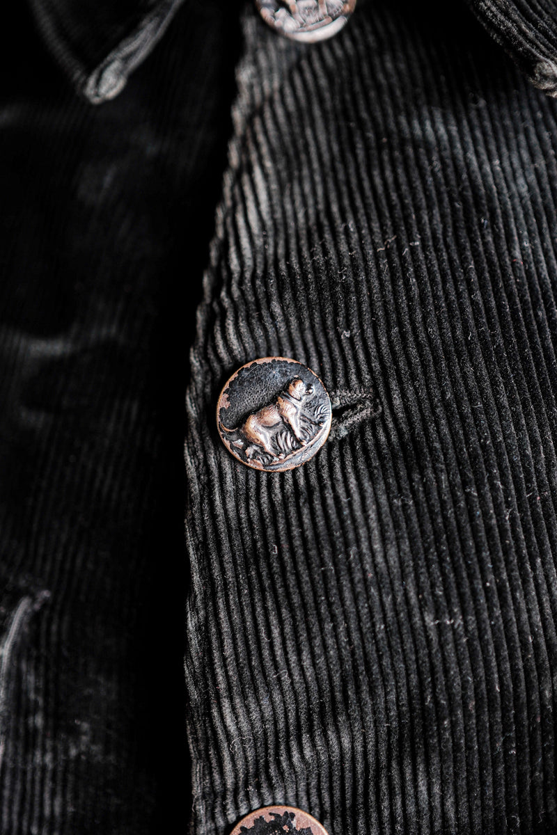 【~40's】French Vintage Black Corduroy Hunting Jacket
