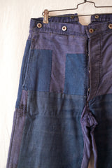 30's] French Vintage Blue Moleskin Work Pants 