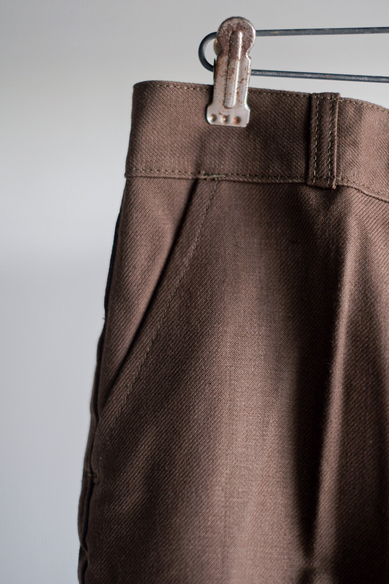 ［~50's］French Vintage Brown Cotton Twill Work Pant "AUMOLINEL" "Dead Stock"