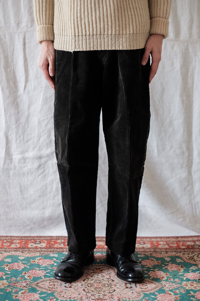 【~30's】French Vintage Dark Brown Corduroy Work Pants