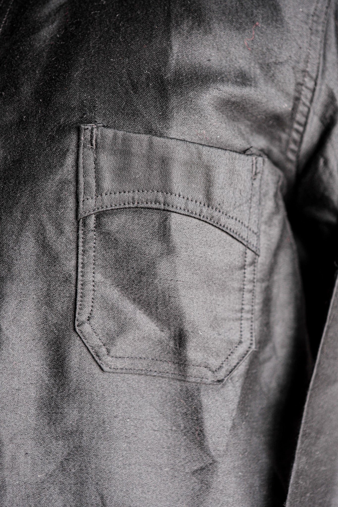 ［~40's］French Vintage Black Light Moleskin Work Jacket "Vulcain" "Dead Stock"