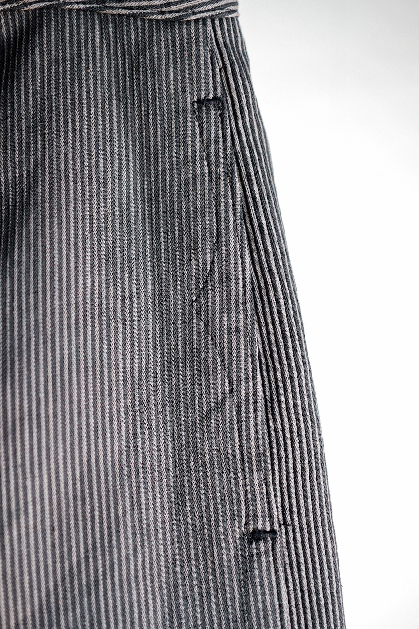 ［~30's］French Vintage Cotton Pique Striped Work Pants "Dead Stock"