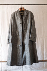 [~ 40's] ผ้าลินินวินเทจฝรั่งเศสแชมเบรย์ Atelier เสื้อโค้ท "Au Molinel" "Dead Stock"