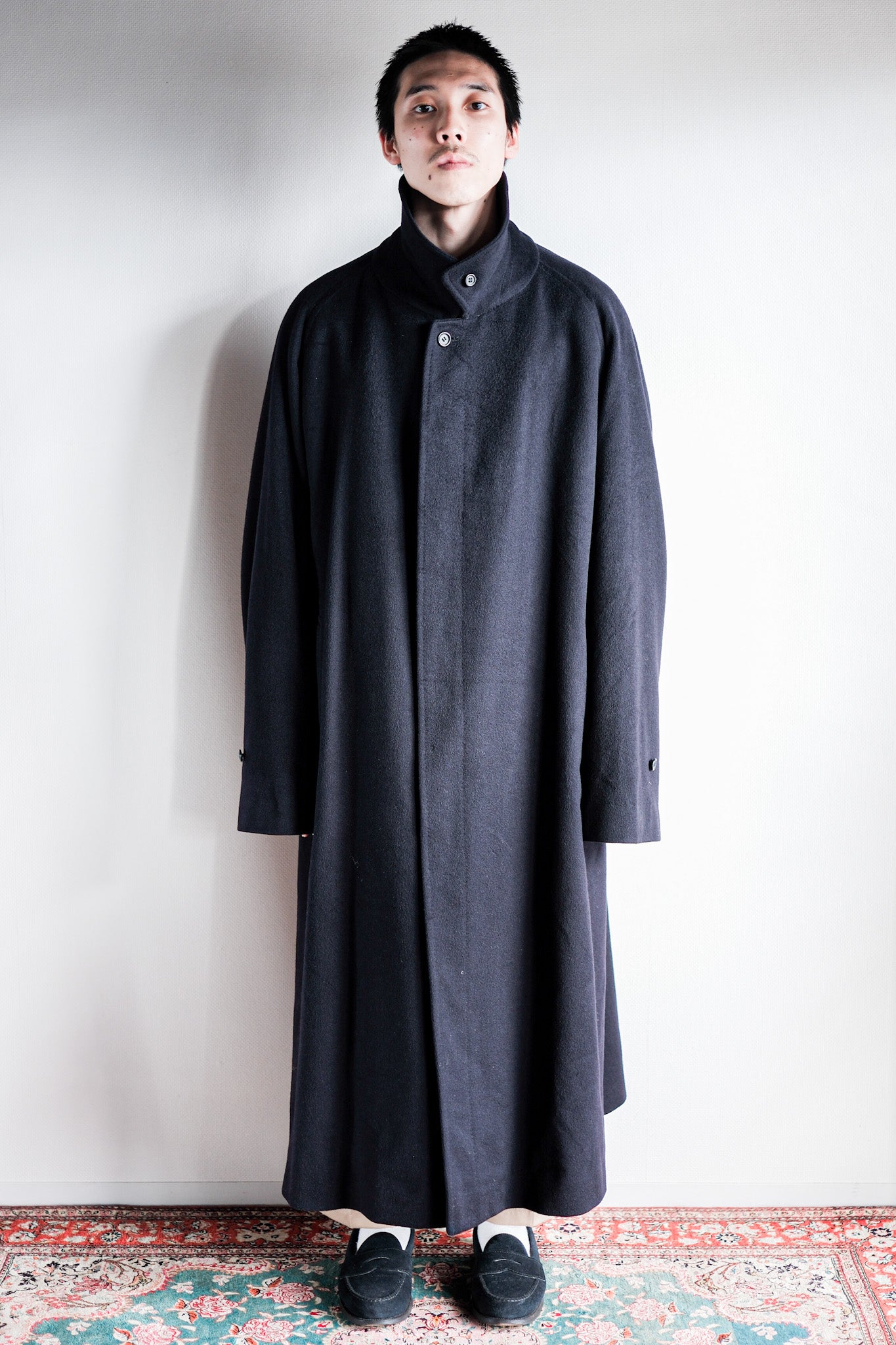 [~ 90's] Vintage Burberry's Single Raglan Balmacaan Coat Taille.60RX "Pure Cashmere"