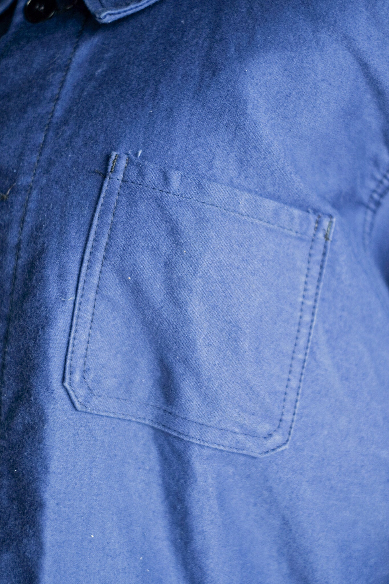 【~60's】French Vintage Blue Moleskin Work Jacket "4 Buttons"