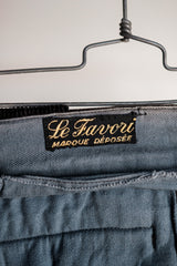 【 ~ 40's 】 French Vintage Dark Brown Corduroy Work Pants