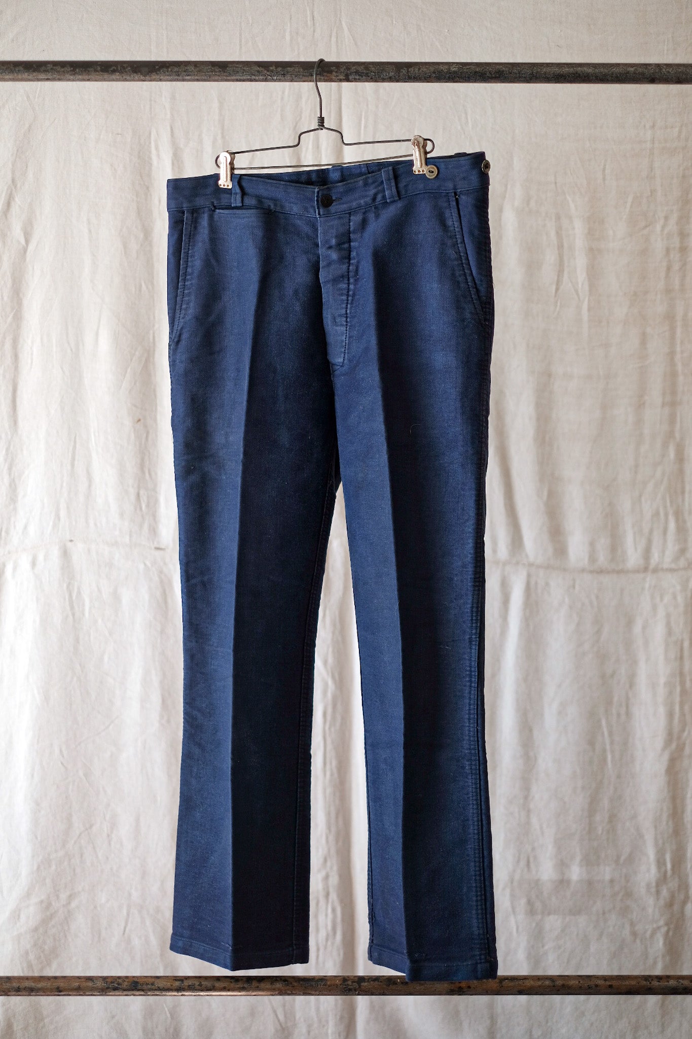 [~ 50's] กางเกงตัวโมล็อตสีฟ้าวินเทจฝรั่งเศส
